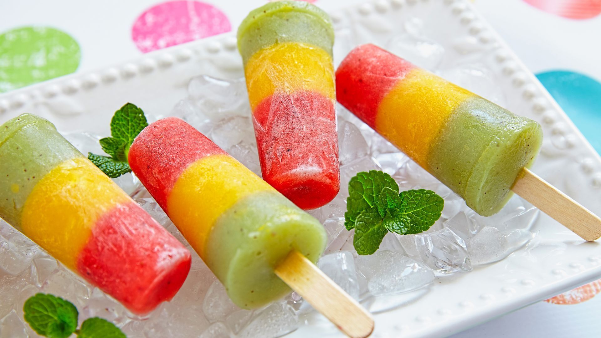 Ghiaccioli colorati frutta su ghiaccio, 1920x1080 Full HD 1080p, Desktop