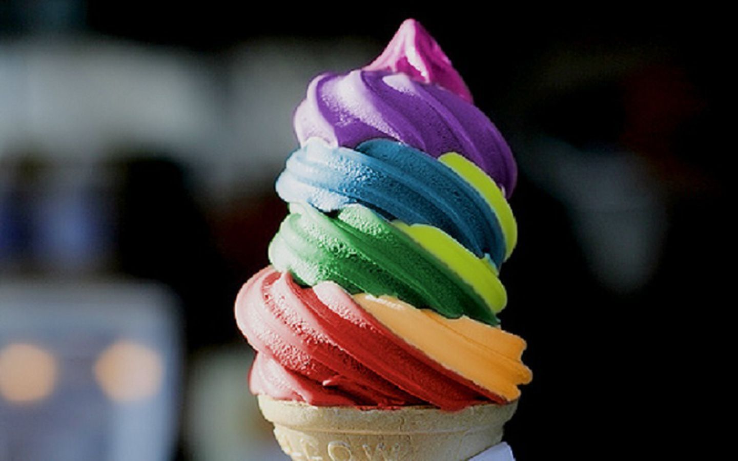 Gelato arcobaleno colorato in cono, 1440x900 720p, PC