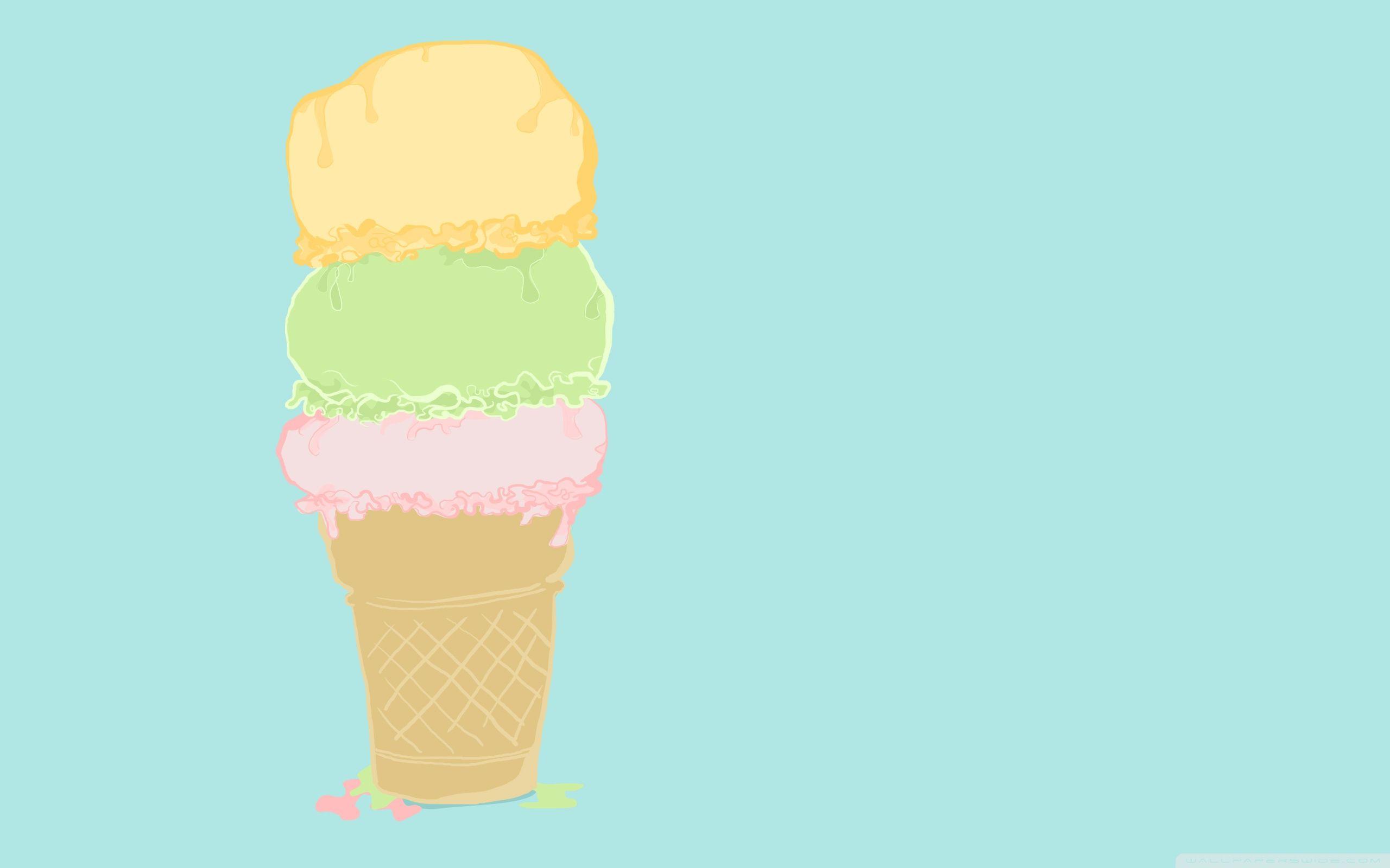 Cono gelato illustrato pastello, 2560x1600 WQXGA, Laptop
