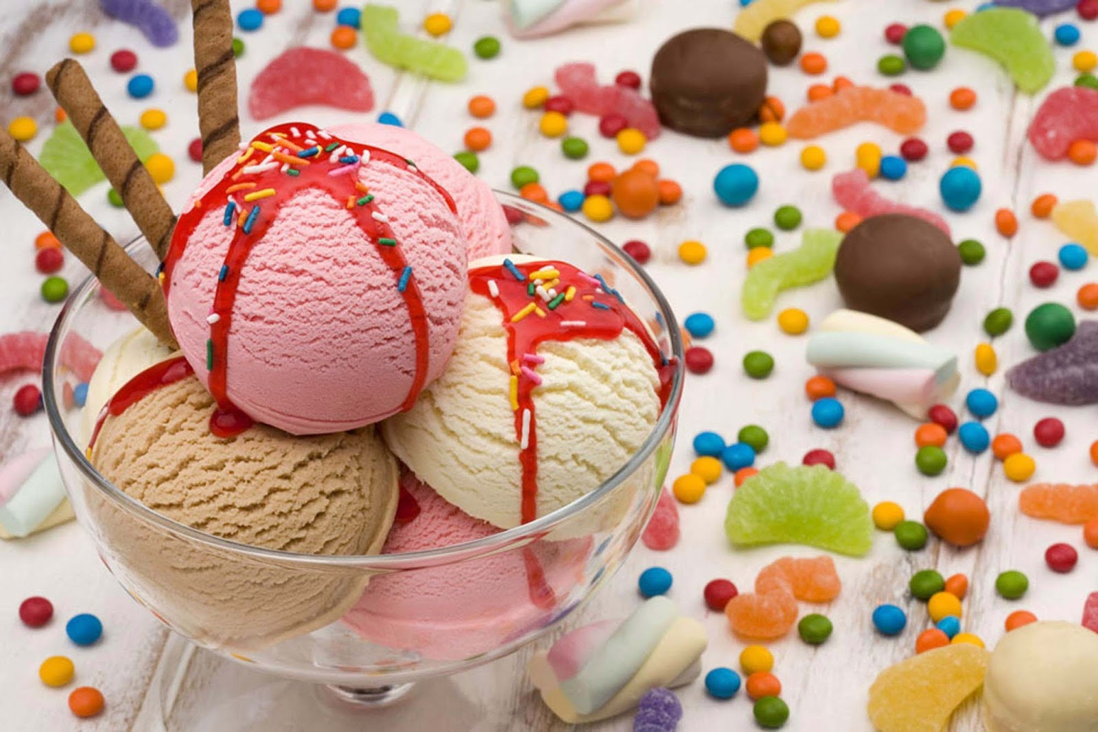 Coppa gelato con caramelle colorate, 1600x1067 900p, PC
