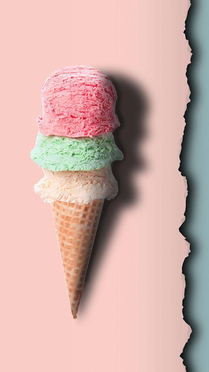 Cono gelato tre gusti pastello, 720x1280 Full HD Verticale, iPhone