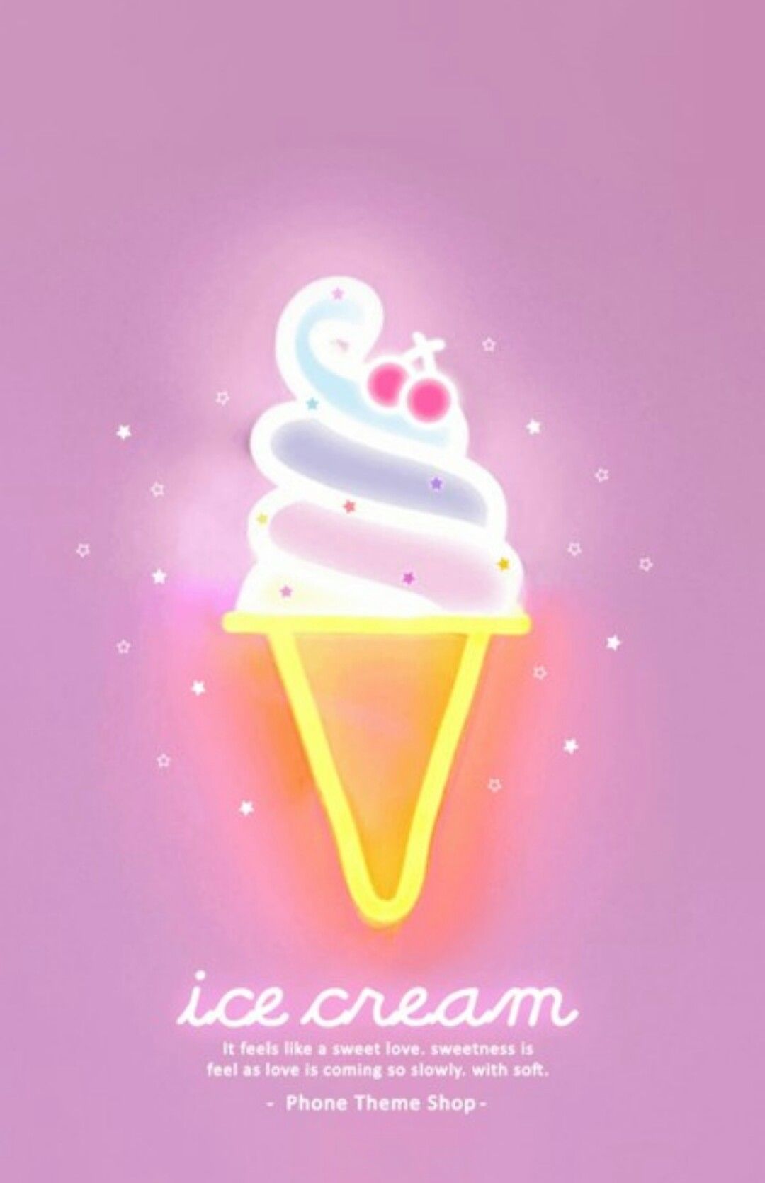 Gelato neon con ciliegie, 1080x1670 Full HD Verticale, Smartphone