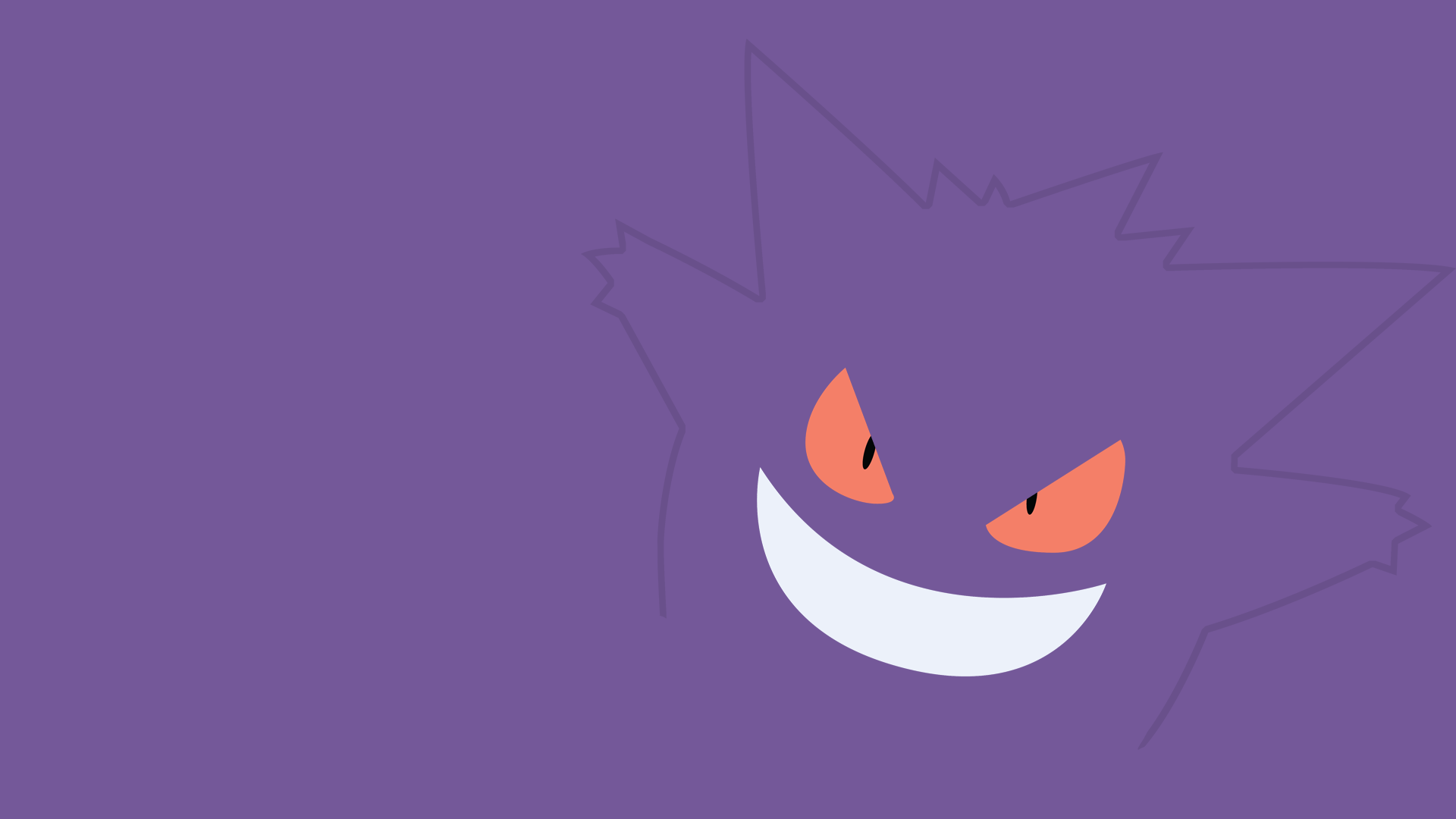 Gengar Pokémon minimalista viola, 1920x1080 Full HD 1080p, Laptop