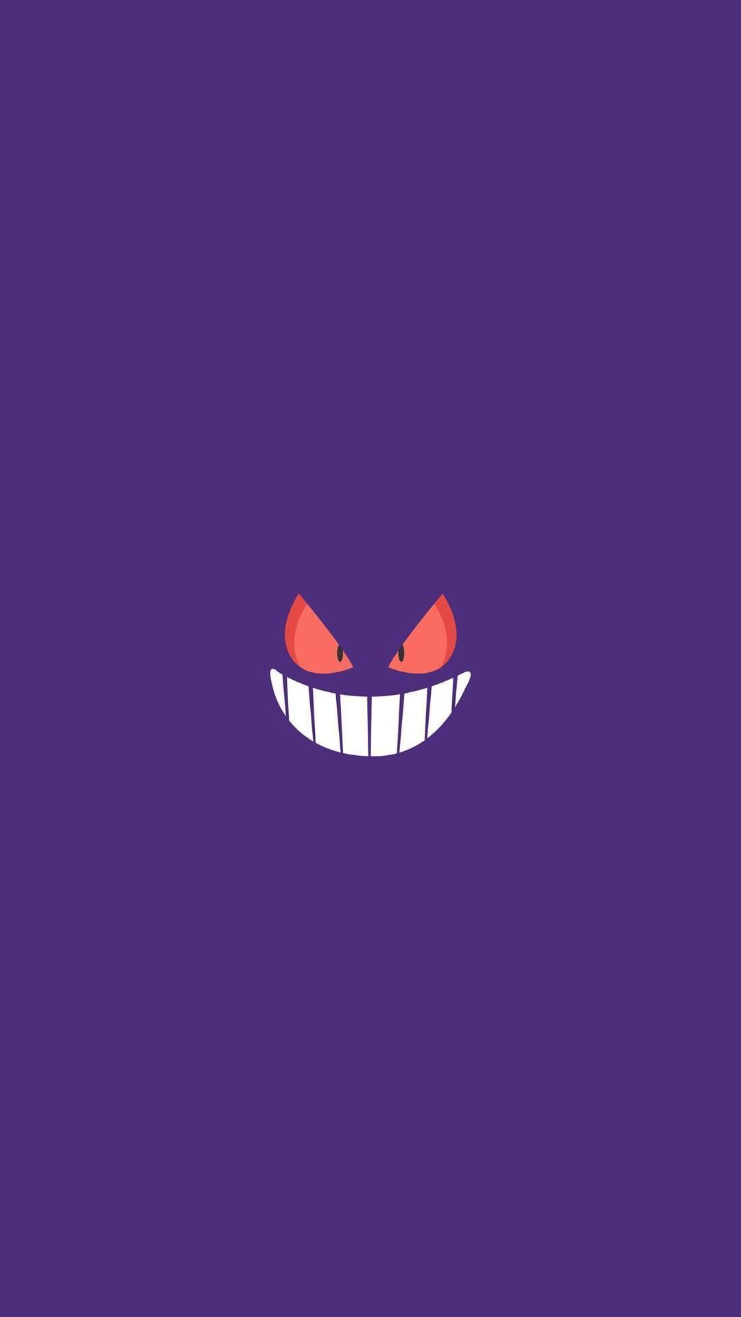 Faccia Gengar viola minimalista, 1080x1920 Full HD Verticale, Samsung Galaxy