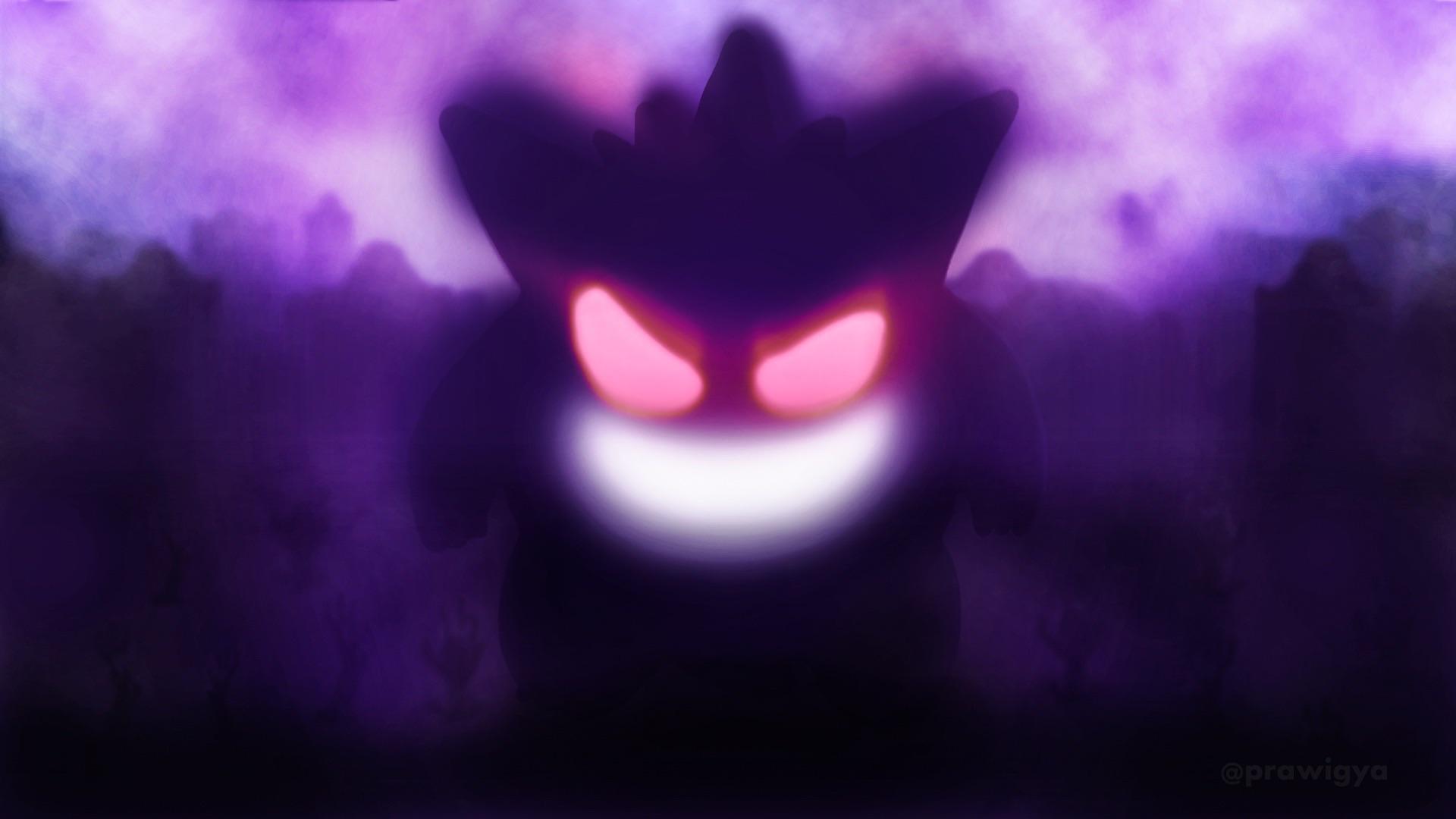 Gengar Pokemon viola sfocato, 1920x1080 Full HD, PC