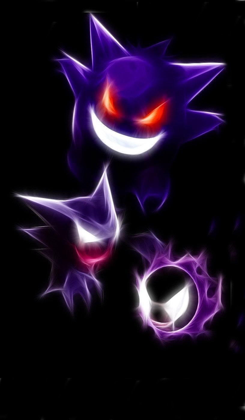 Gengar Pokémon sfondo nero, 816x1400 Full HD Verticale, iPhone