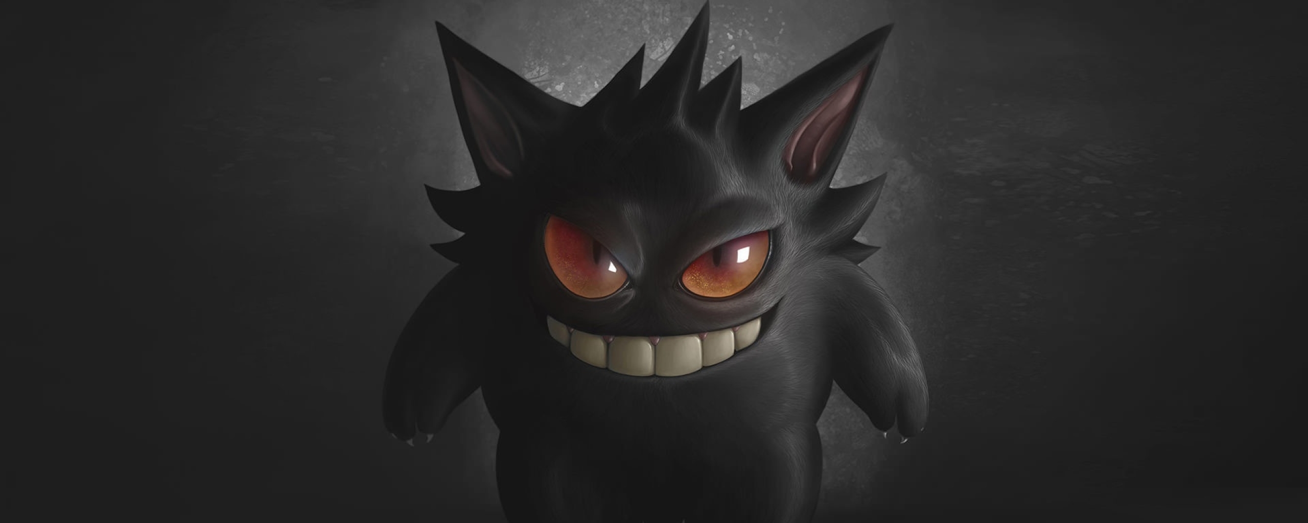 Gengar Pokémon viola scuro, 2560x1024 Ultrawide, Monitor Gaming