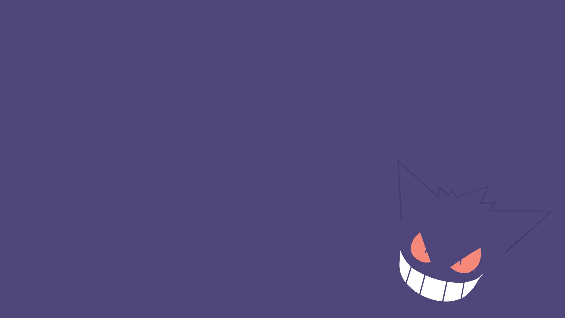 Gengar Pokémon minimalista viola, 1920x1080 Full HD 1080p, Laptop