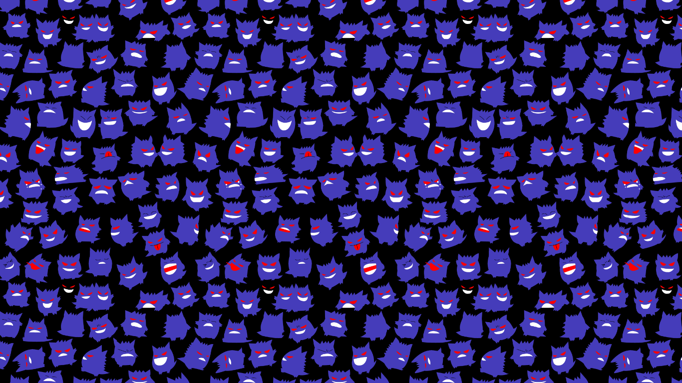 Pattern Gengar Pokemon viola, 1366x768 720p, PC