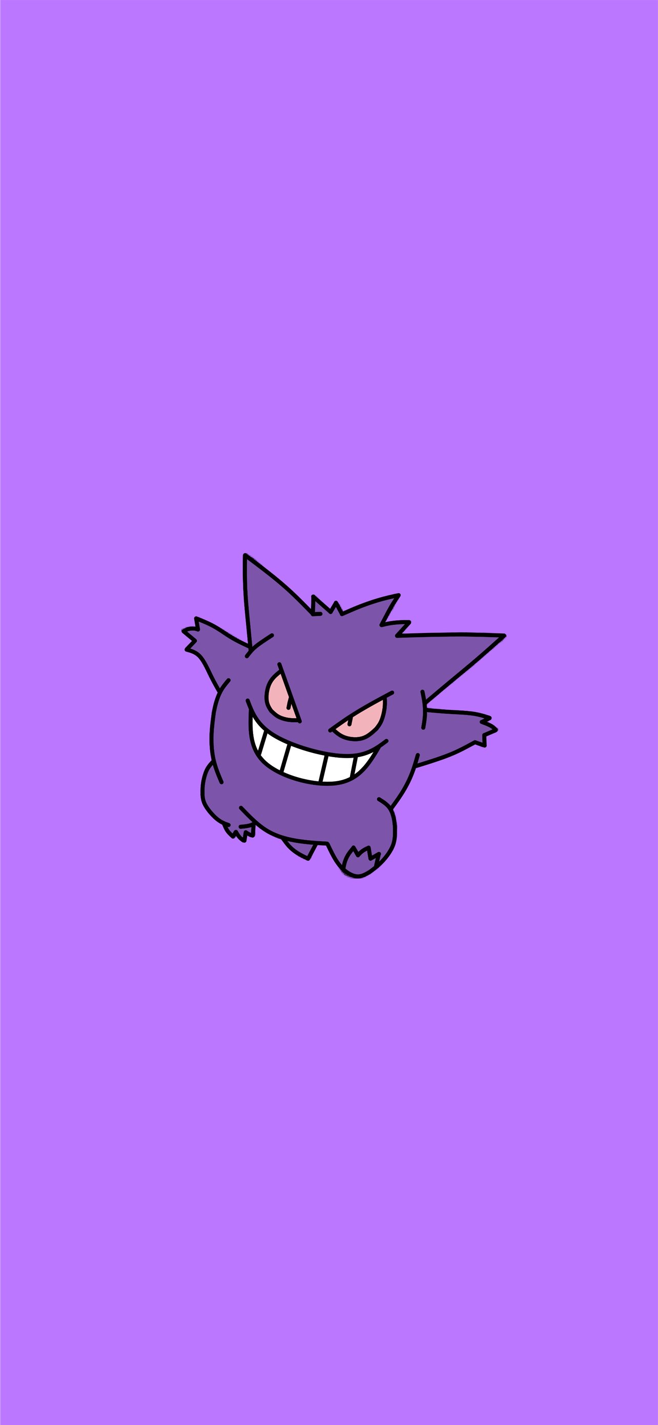 Gengar Pokémon viola, 1284x2778 Verticale, Telefono