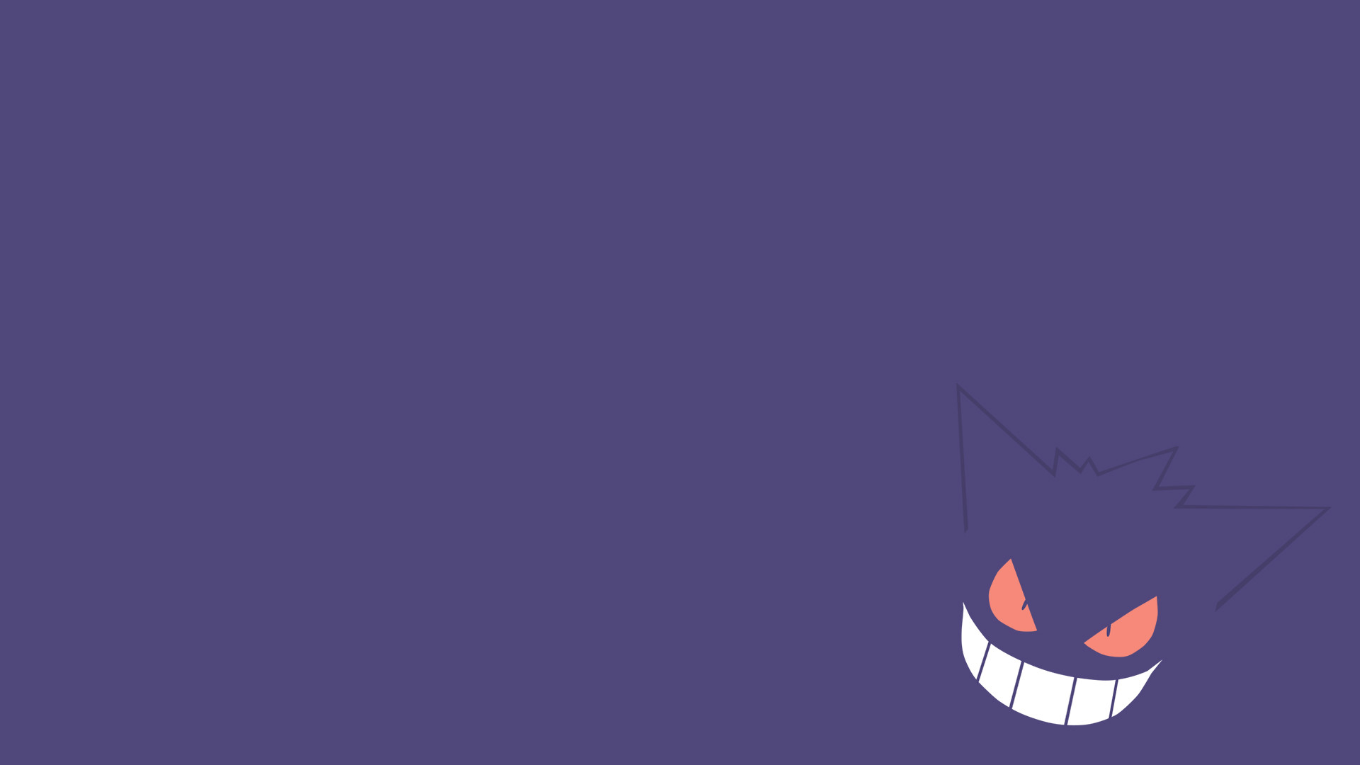 Gengar minimalista viola Pokémon, 1920x1080 Full HD, Laptop