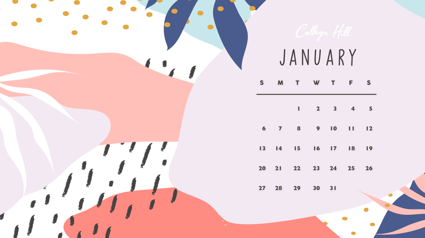 Calendario gennaio astratto pastello, 1366x768 720p, Laptop