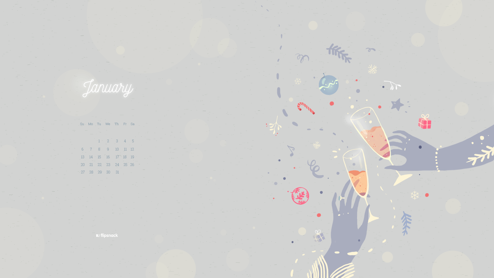 Calendario gennaio brindisi champagne, 1920x1080 Full HD, Desktop