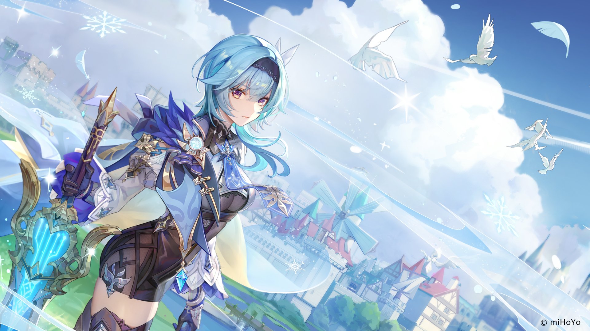 Eula Genshin Impact personaggio, 1920x1080 Full HD 1080p, PC