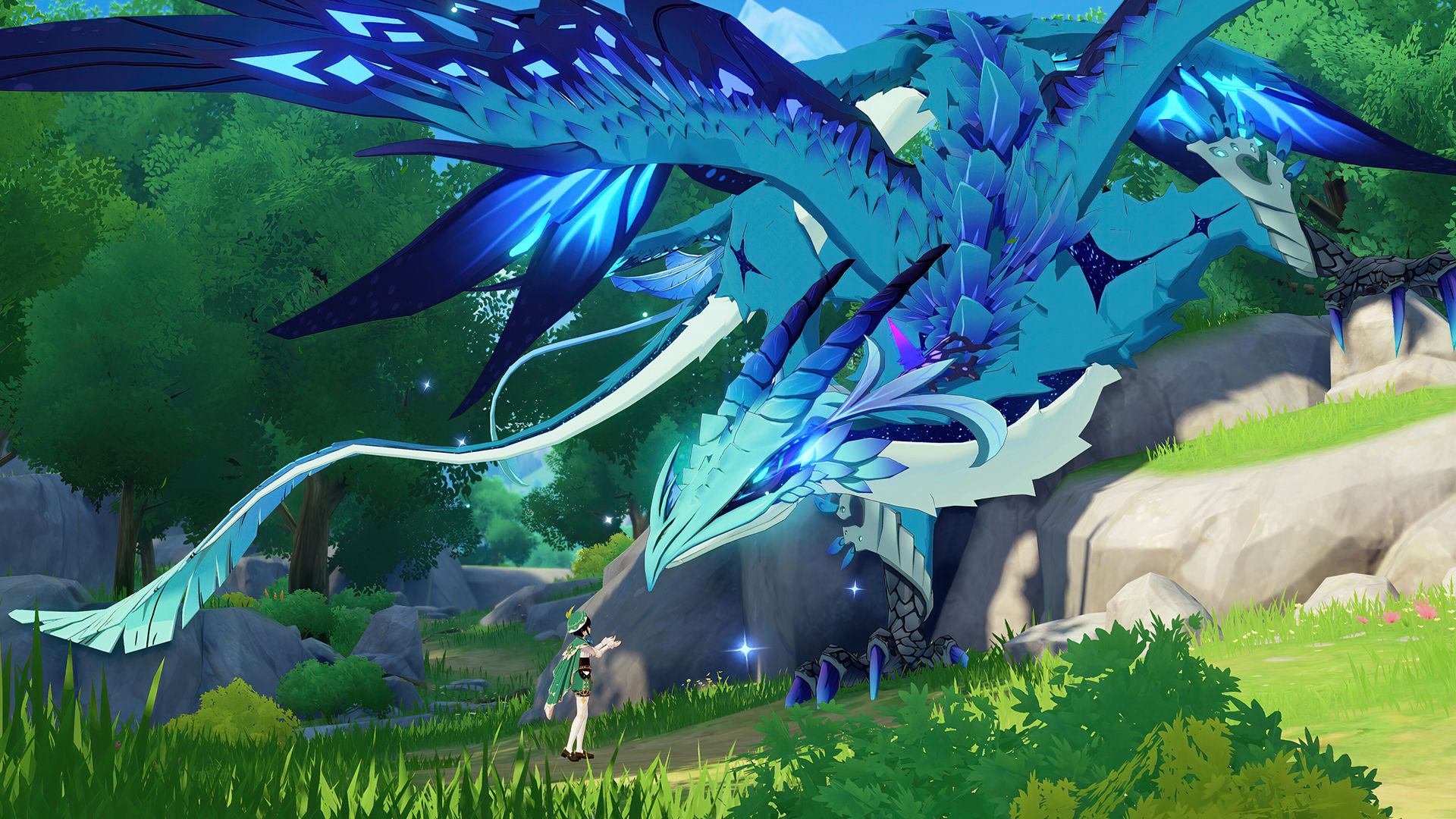 Drago blu Genshin Impact, 1920x1080 1080p, PC Desktop