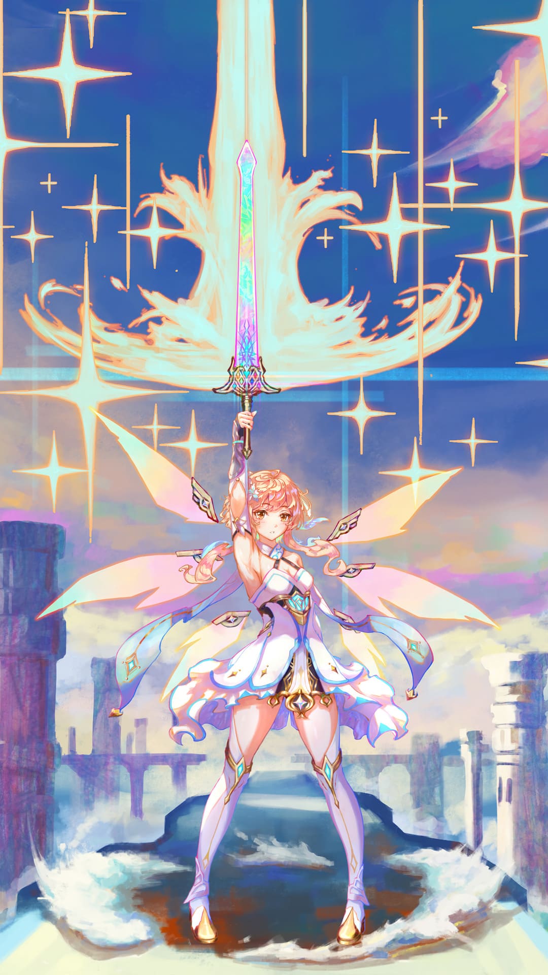 Personaggio Genshin Impact spada luminosa, 1080x1920 Verticale, Samsung Galaxy