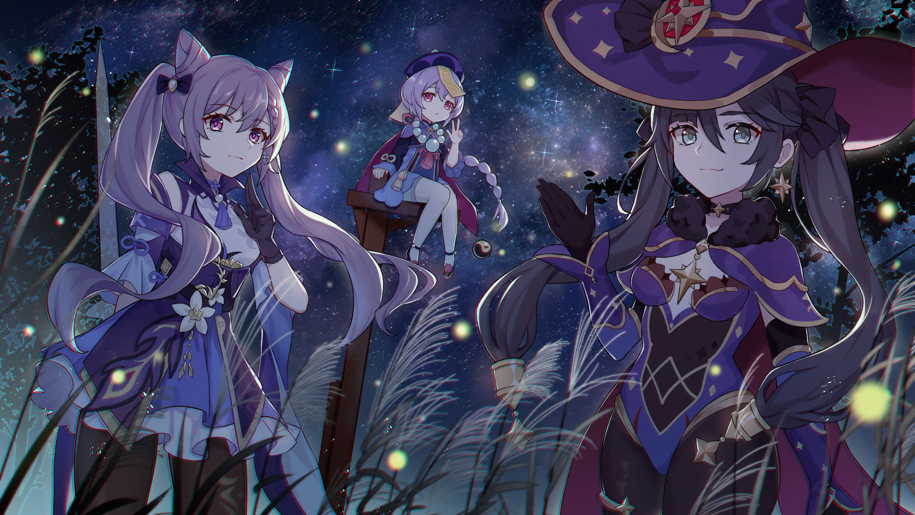 Personaggi Genshin Impact notte, 3840x2160 UHD, PC 4K