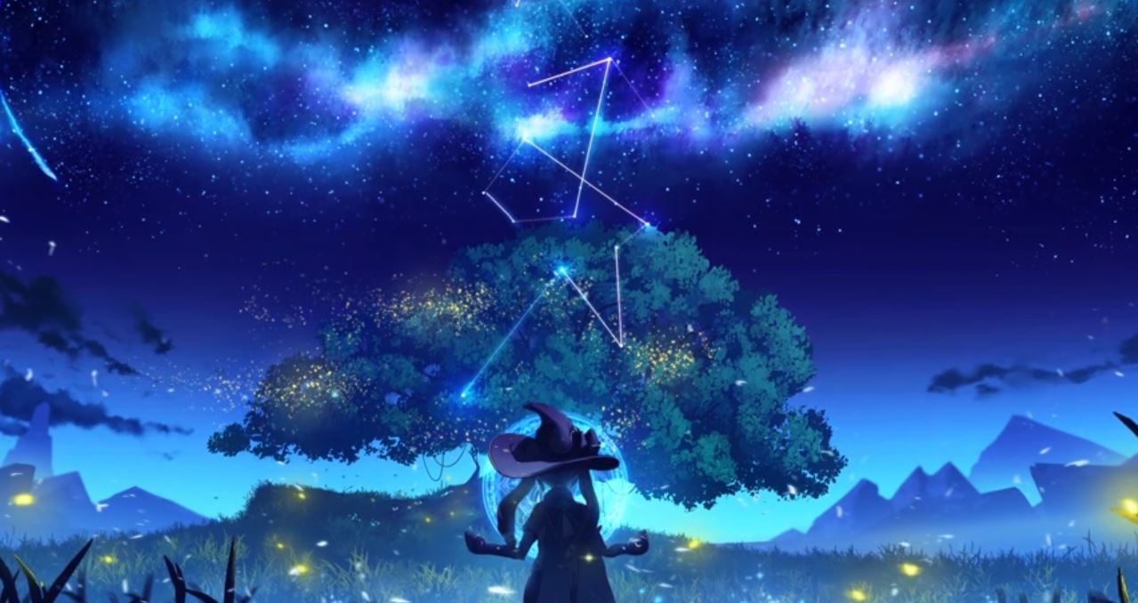 Genshin Impact personaggio albero notte, 1279x678 HD, PC Desktop