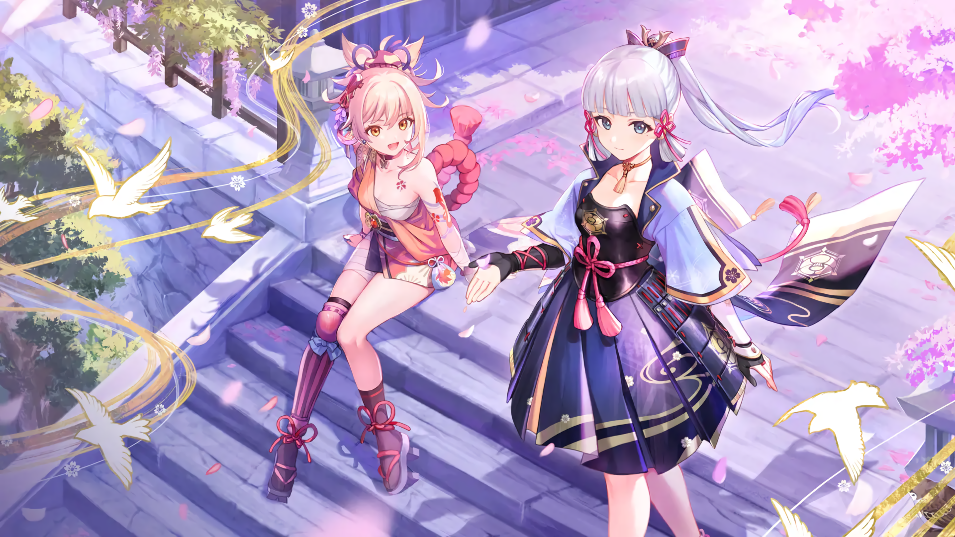 Yoimiya e Ayaka, Genshin Impact, 1920x1080 Full HD, Laptop