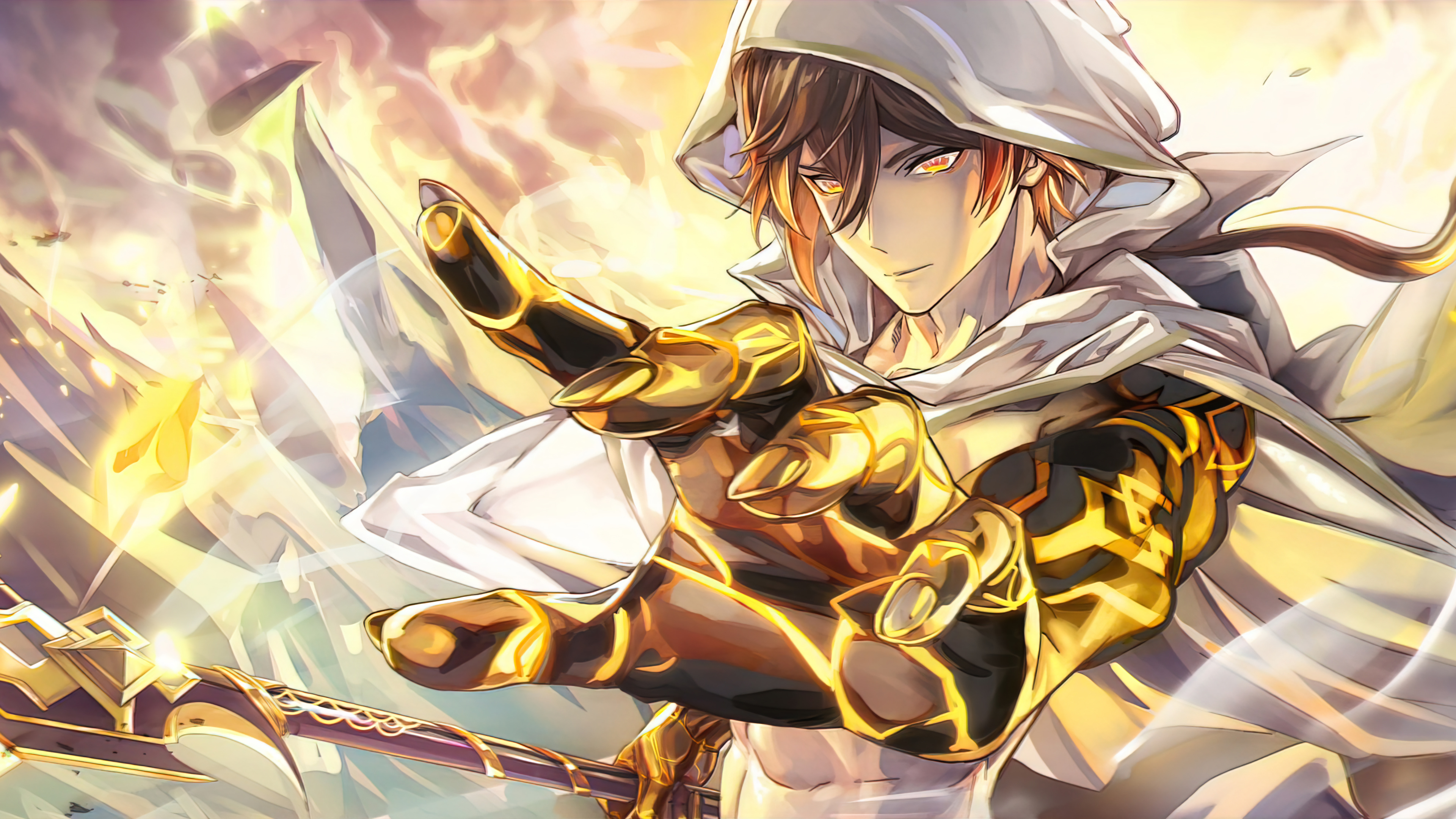 Zhongli Genshin Impact dorato, 3840x2160 4K, Desktop 4K