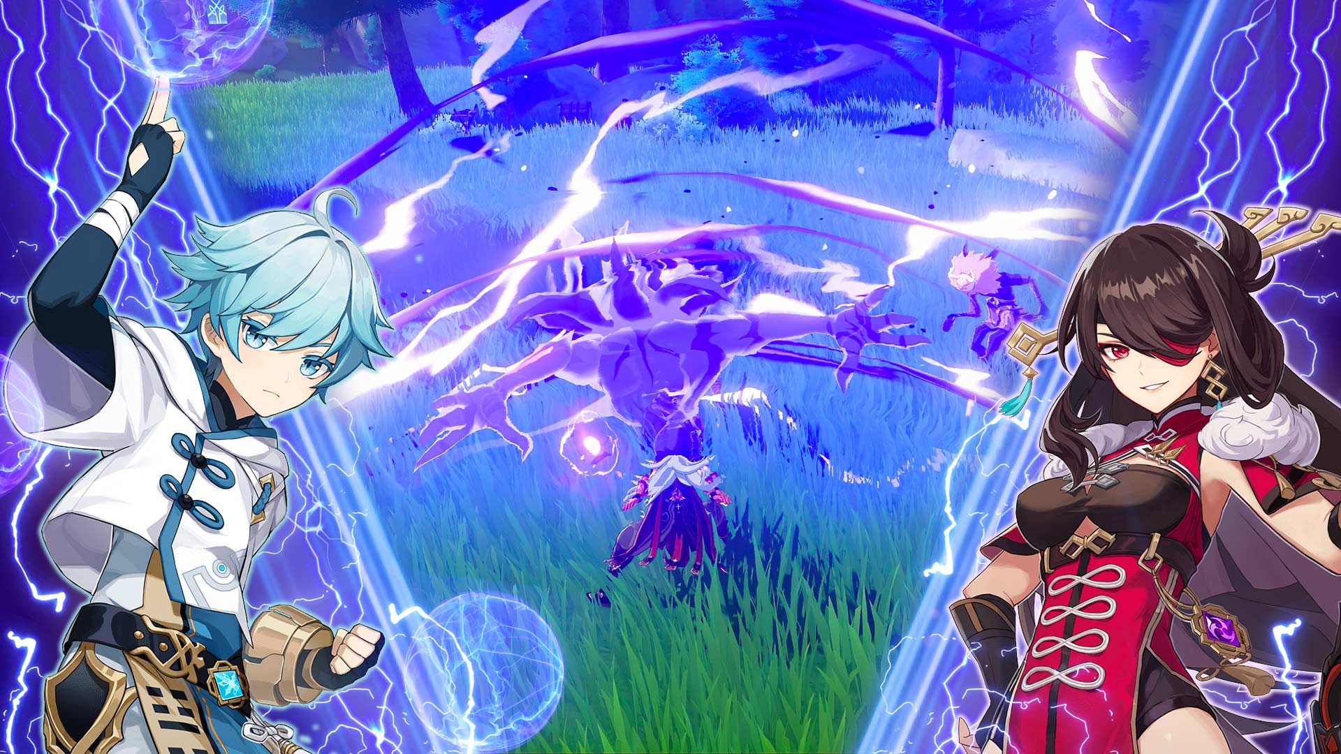 Personaggi Genshin Impact battaglia, 1920x1080 1080p, Desktop