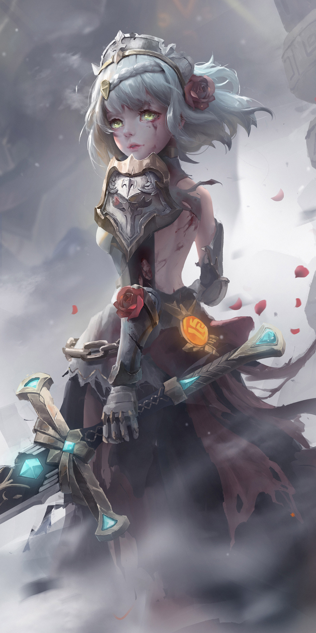 Personaggio Genshin Impact capelli bianchi, 1080x2160 Full HD Verticale, iPhone