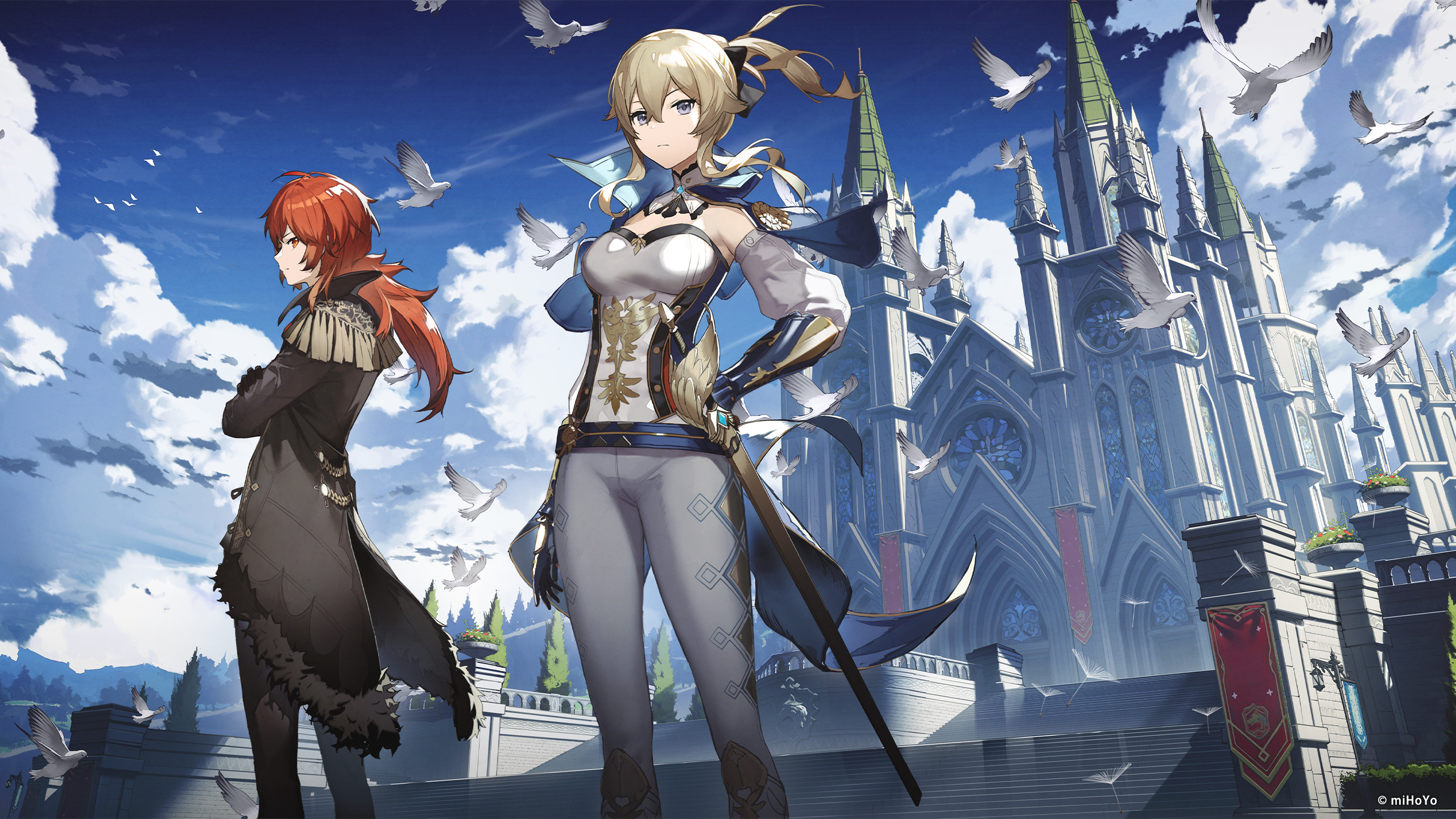 Personaggi Genshin Impact castello, 2560x1440 2K, Monitor Gaming