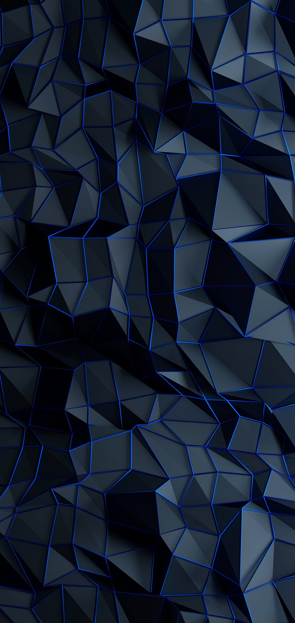 Poligoni astratti scuri blu, 970x2048 Verticale, Telefono