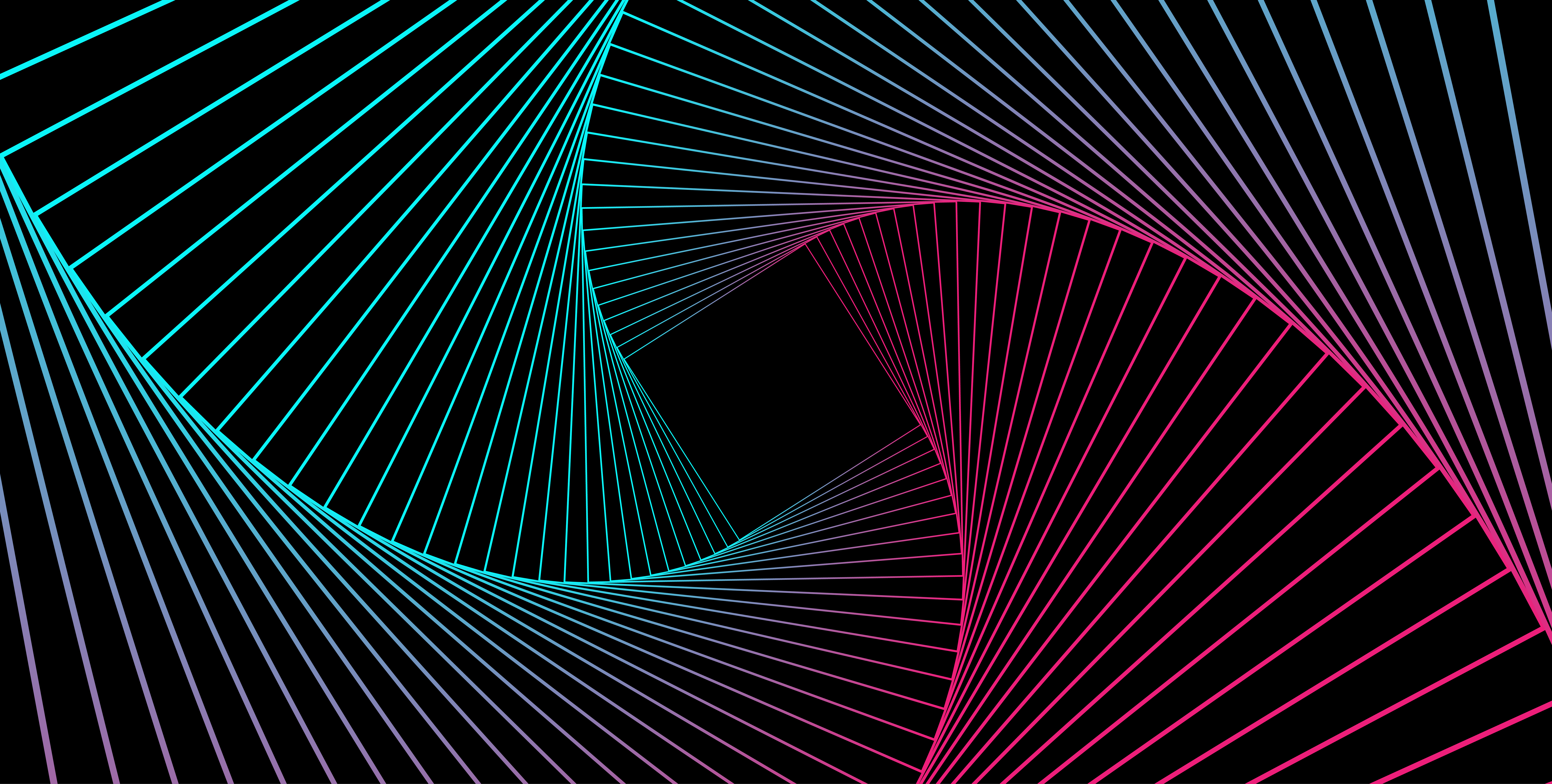 Spirali geometriche neon nero, 7595x3840 4K, Desktop 4K