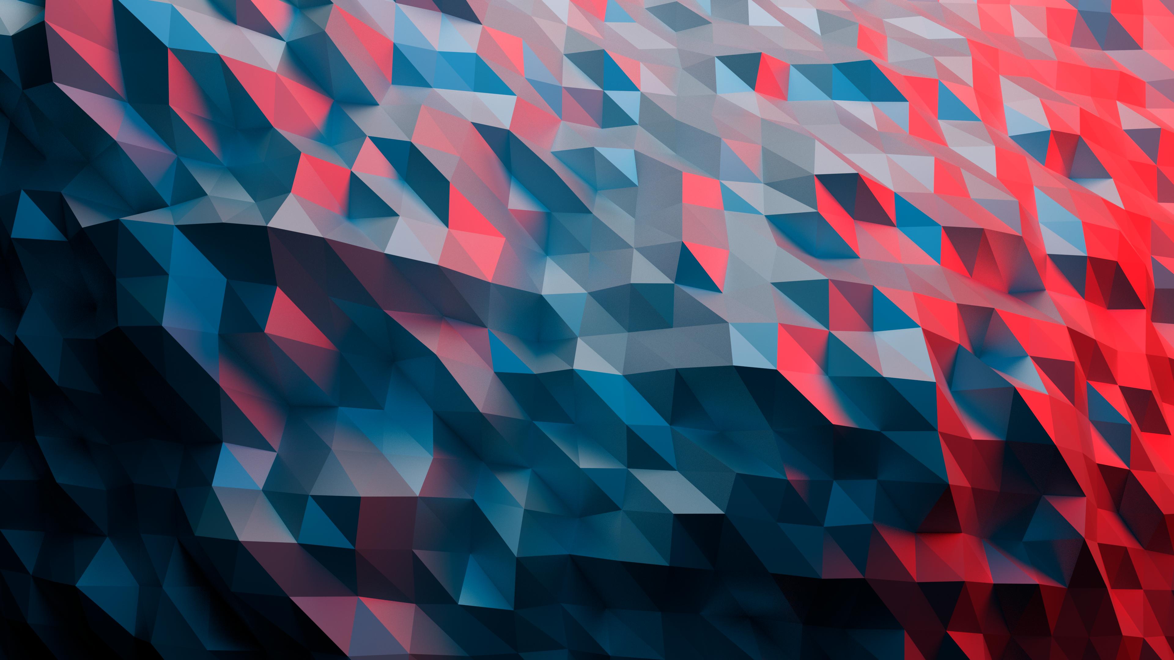 Poligoni astratti rosso blu, 3840x2160 4K, Desktop 4K
