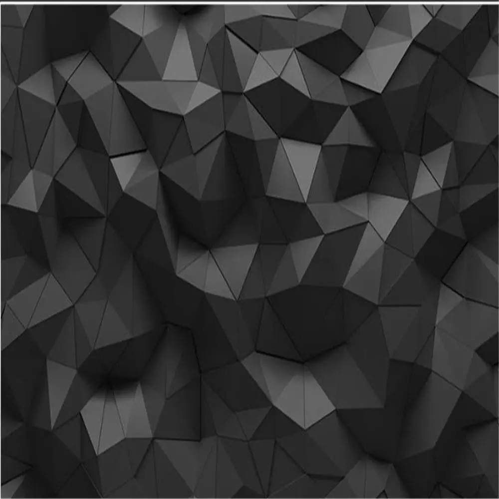Superfici triangolari 3D nere, 1000x1000 HD, Desktop