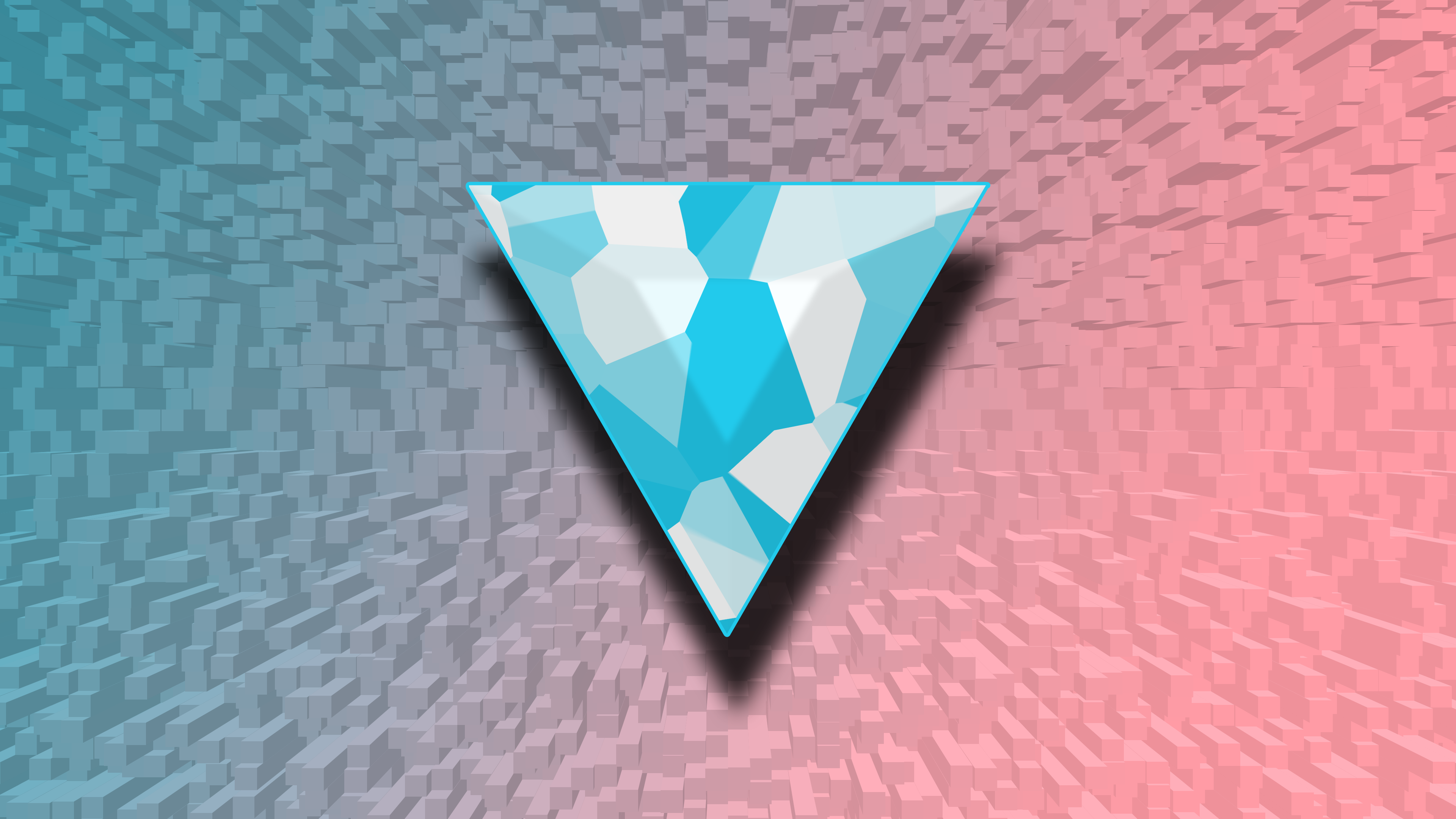 Triangolo geometrico blu su rosa, 3840x2160 4K Ultra HD, Monitor 4K