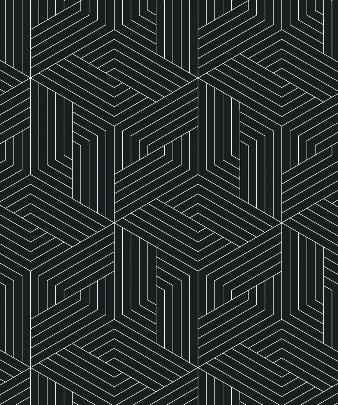 Esagoni geometrici linee bianche nero, 1100x1320 Full HD Verticale, Smartphone