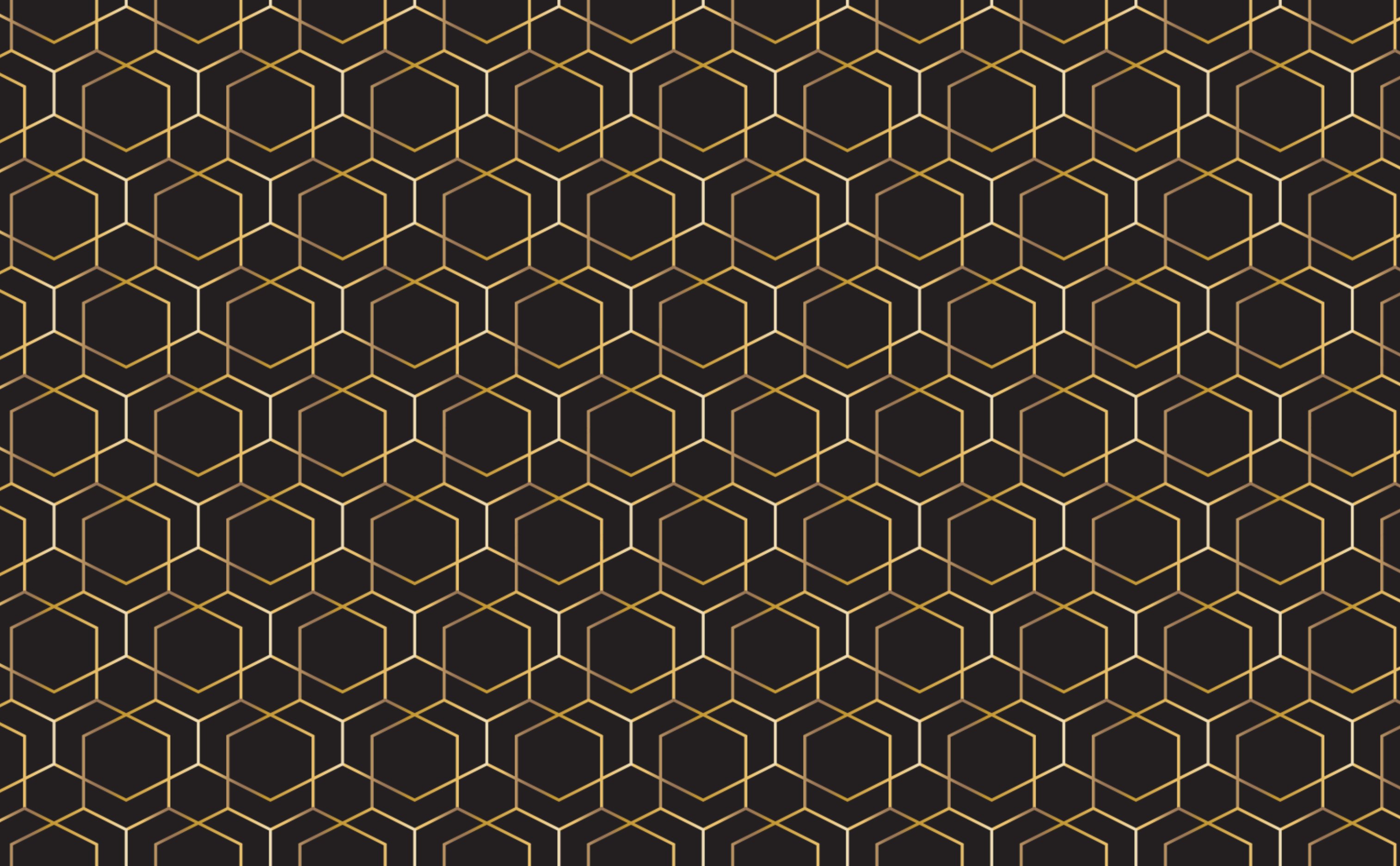 Pattern esagonale dorato nero, 3028x1872 WQXGA, Desktop