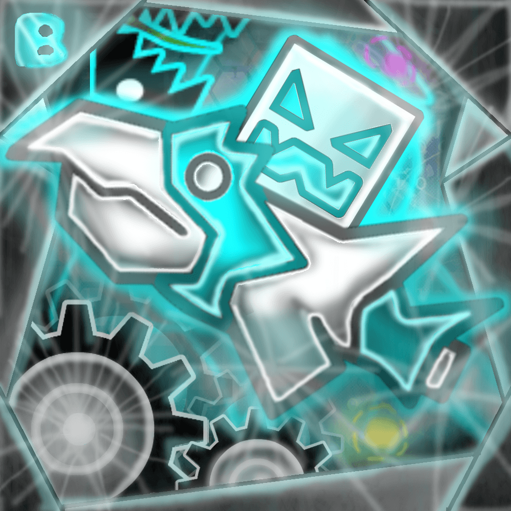 Geometry Dash icona robot blu, 1000x1000 HD, Laptop