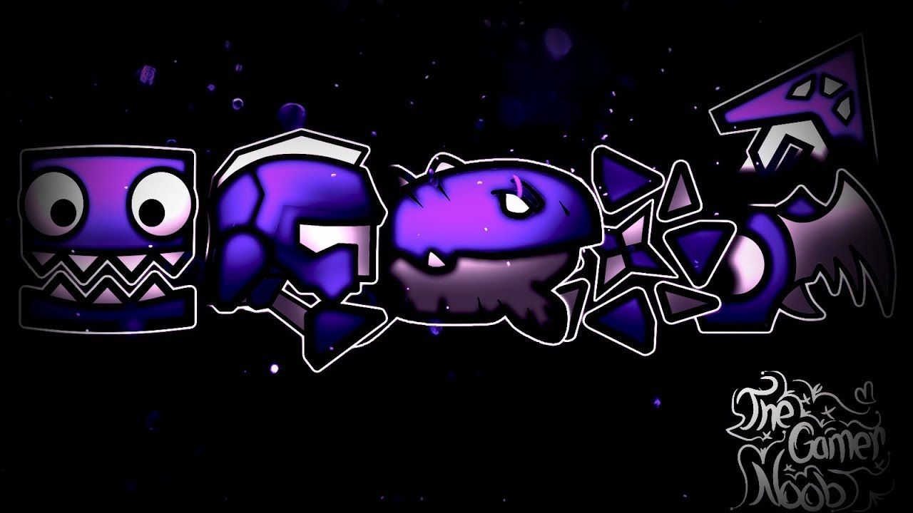 Geometry Dash logo viola, 1280x720 HD, Desktop