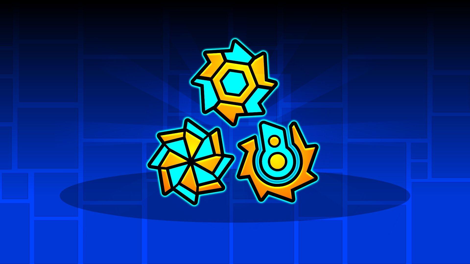 Icone Geometry Dash blu-arancio, 1920x1080 Full HD 1080p, PC