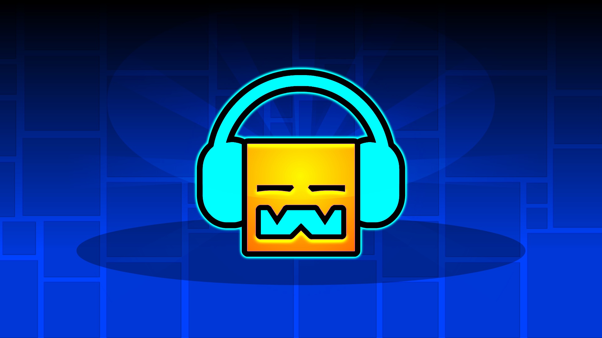 Cubo Geometry Dash con cuffie, 1920x1080 Full HD, Desktop