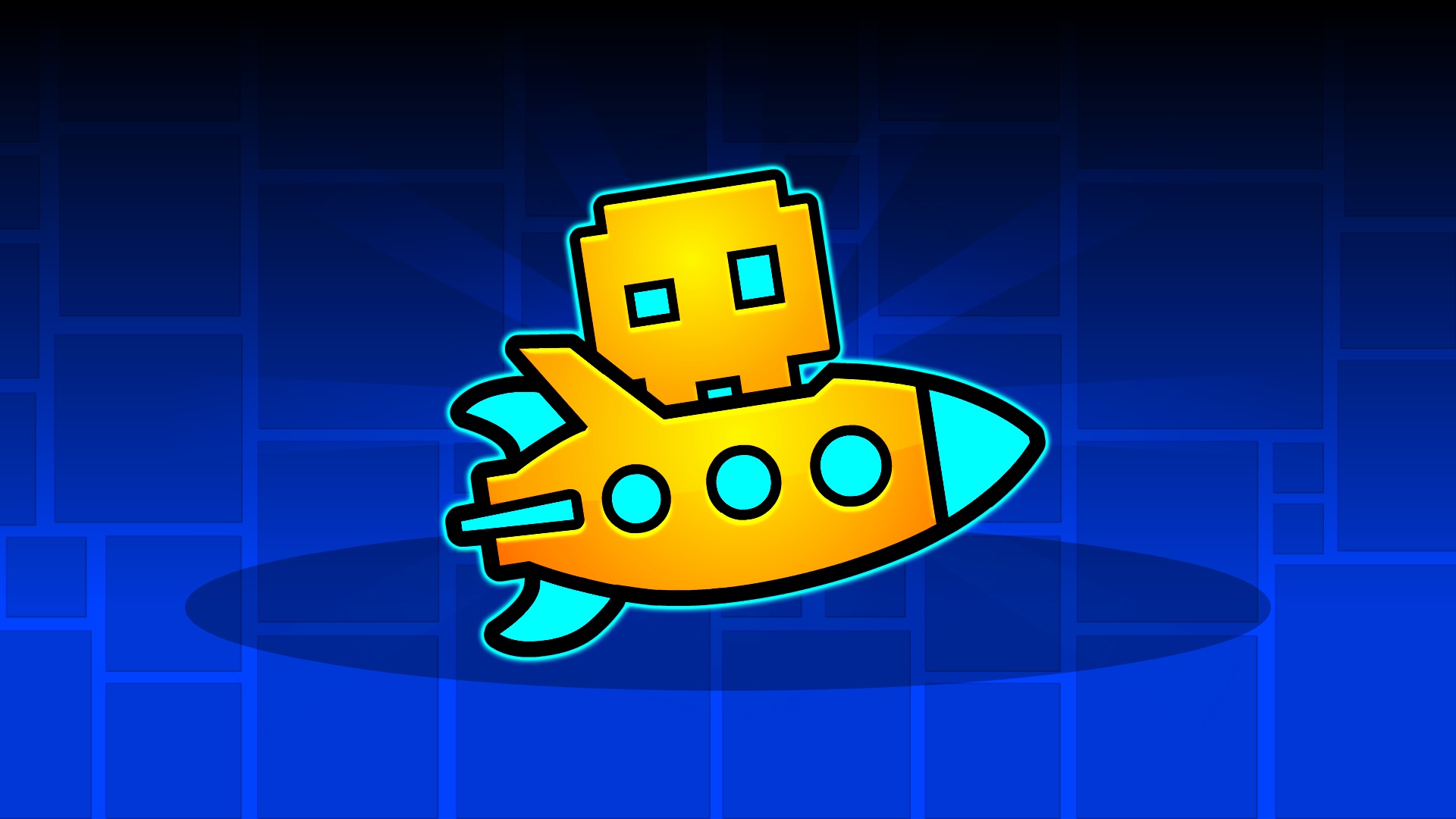 Cubo giallo su razzo Geometry Dash, 1920x1080 1080p, PC Desktop