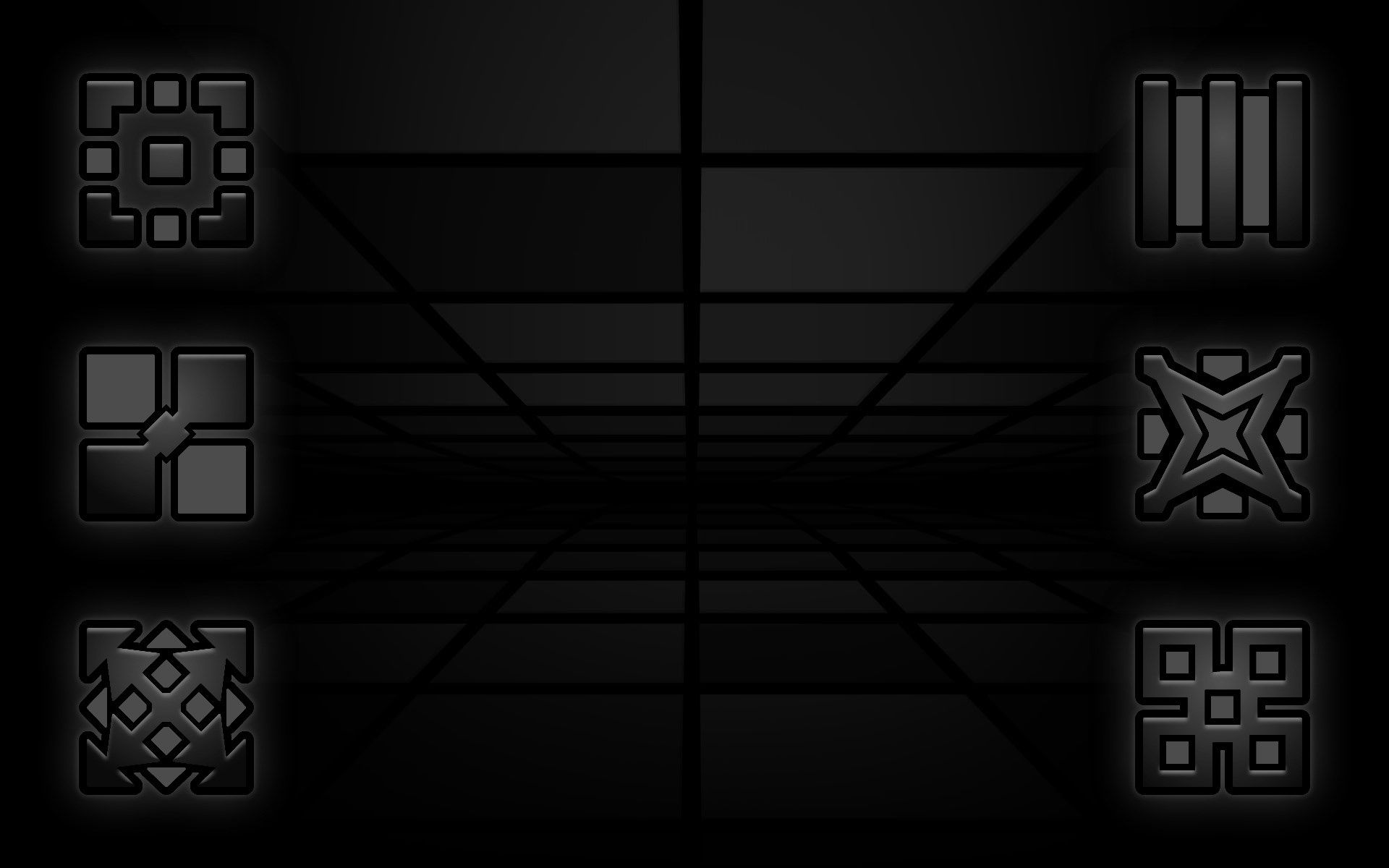 Icone geometriche Geometry Dash nere, 1920x1200 WUXGA, PC