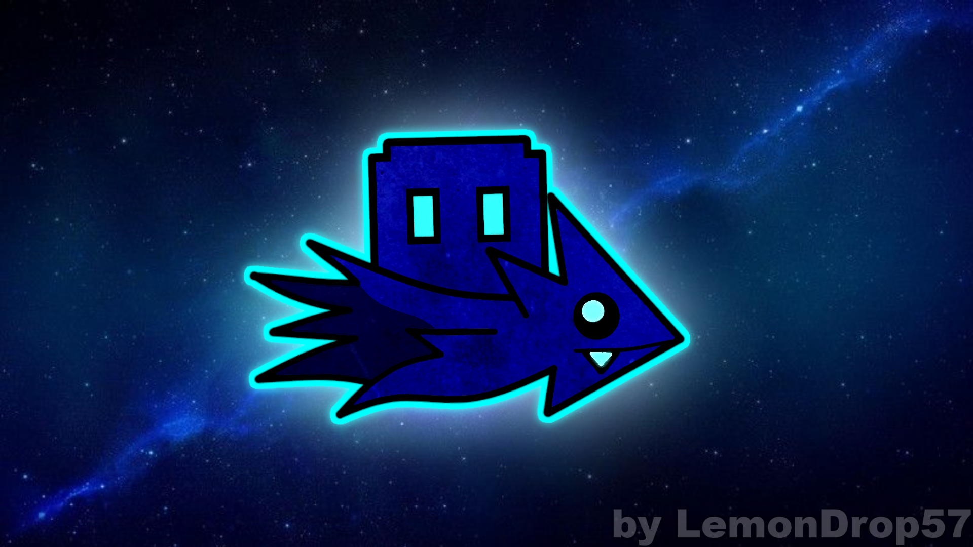 Icona Geometry Dash blu, 1920x1080 Full HD, PC
