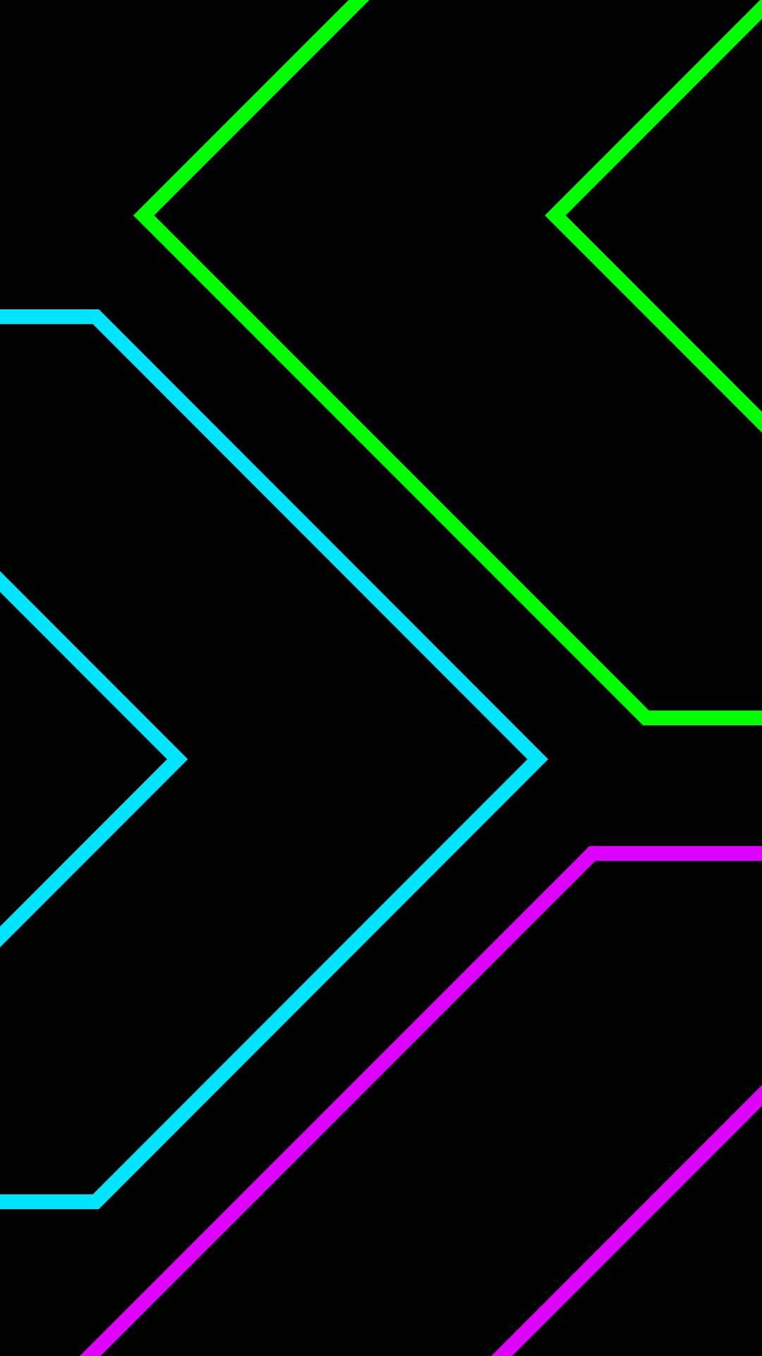 Frecce neon geometriche colorate, 1080x1920 Verticale, Mobile