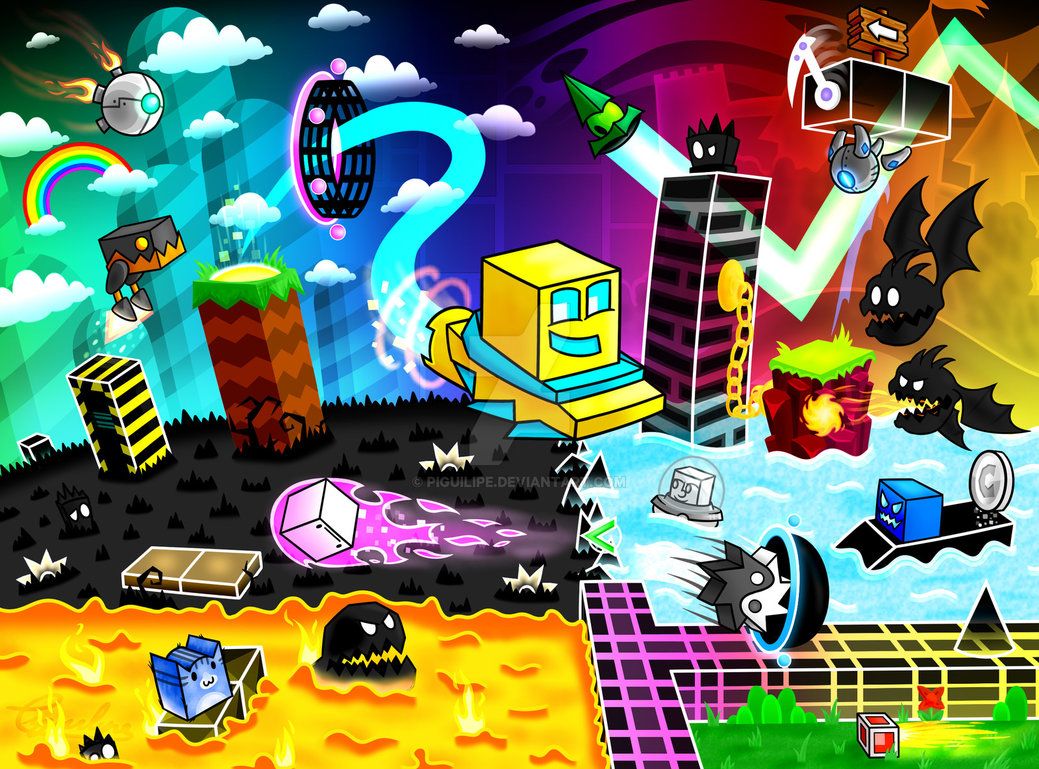 Geometry Dash mondo colorato, 1039x769 HD, PC Desktop