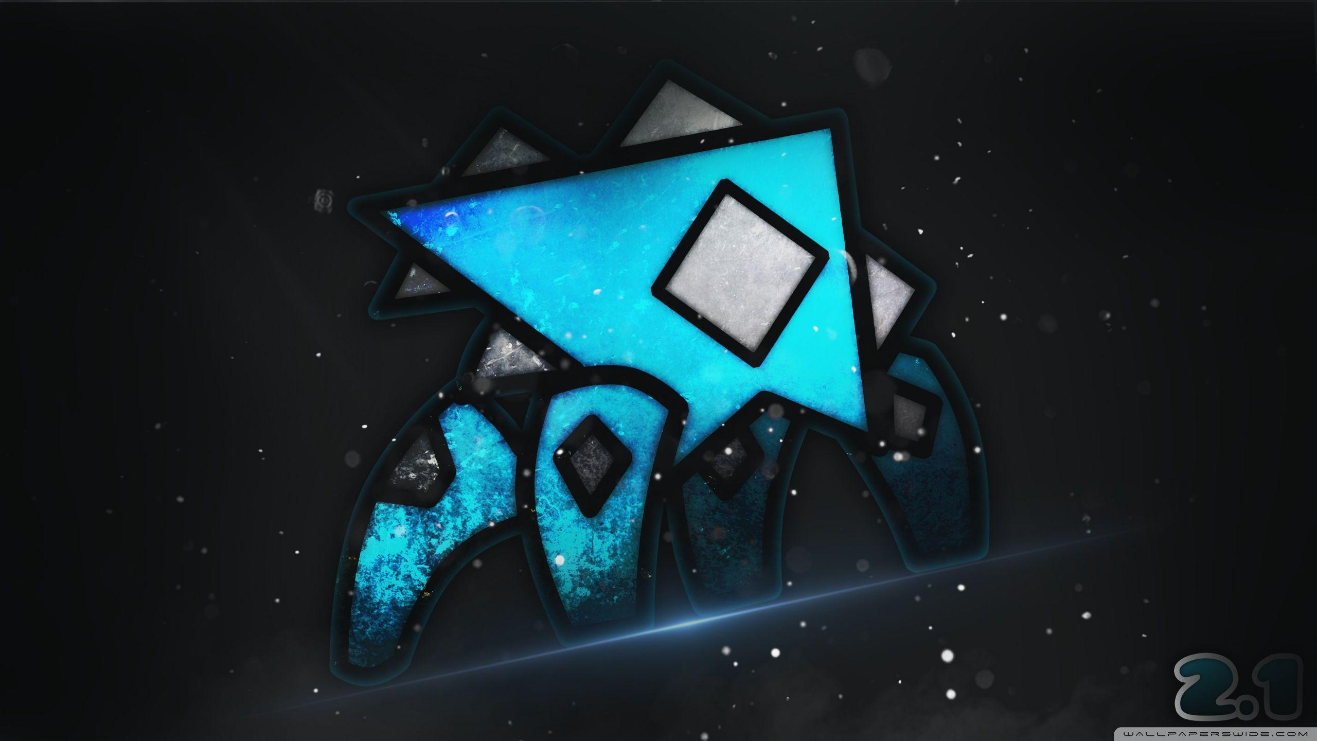 Triangolo blu Geometry Dash, 2560x1440 QHD, Laptop