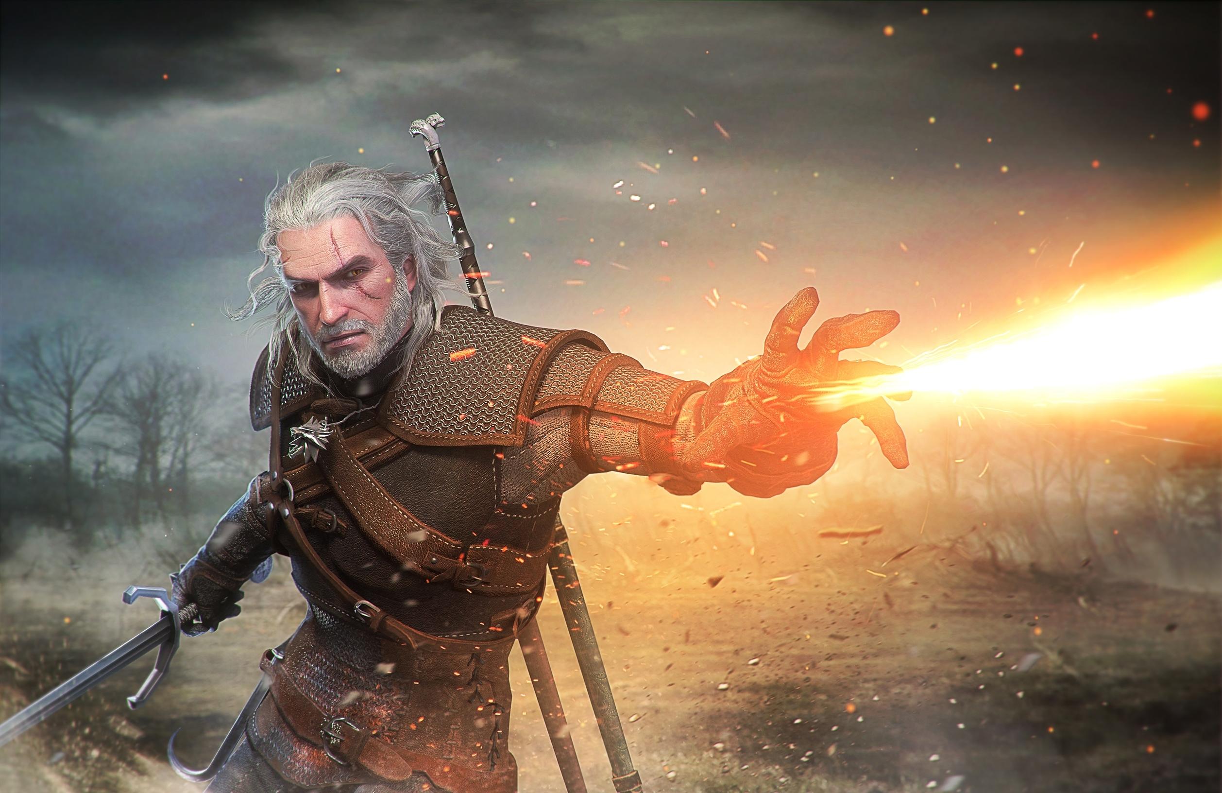 Geralt di Rivia, Witcher 3, 2516x1632 alta risoluzione, PC