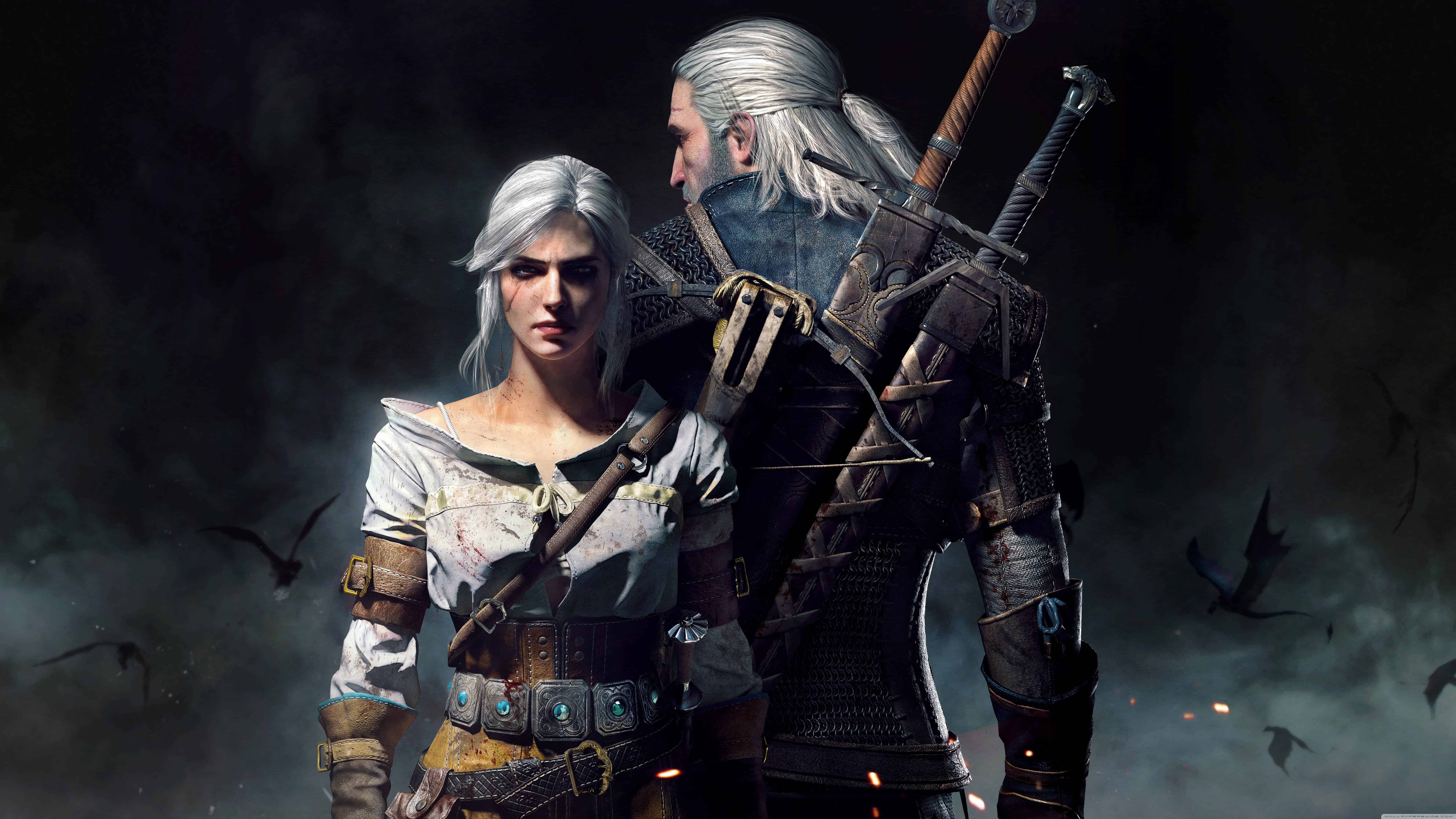 Geralt e Ciri, The Witcher, Geralt di Rivia, 7680x4320 4K Ultra HD, Monitor 4K