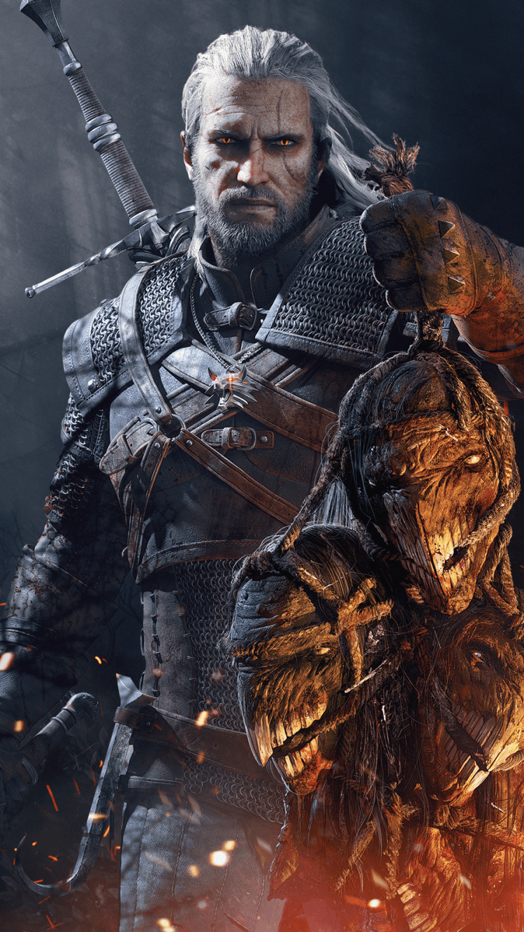 Geralt di Rivia, The Witcher 3, RPG, 750x1334 Verticale, Telefono