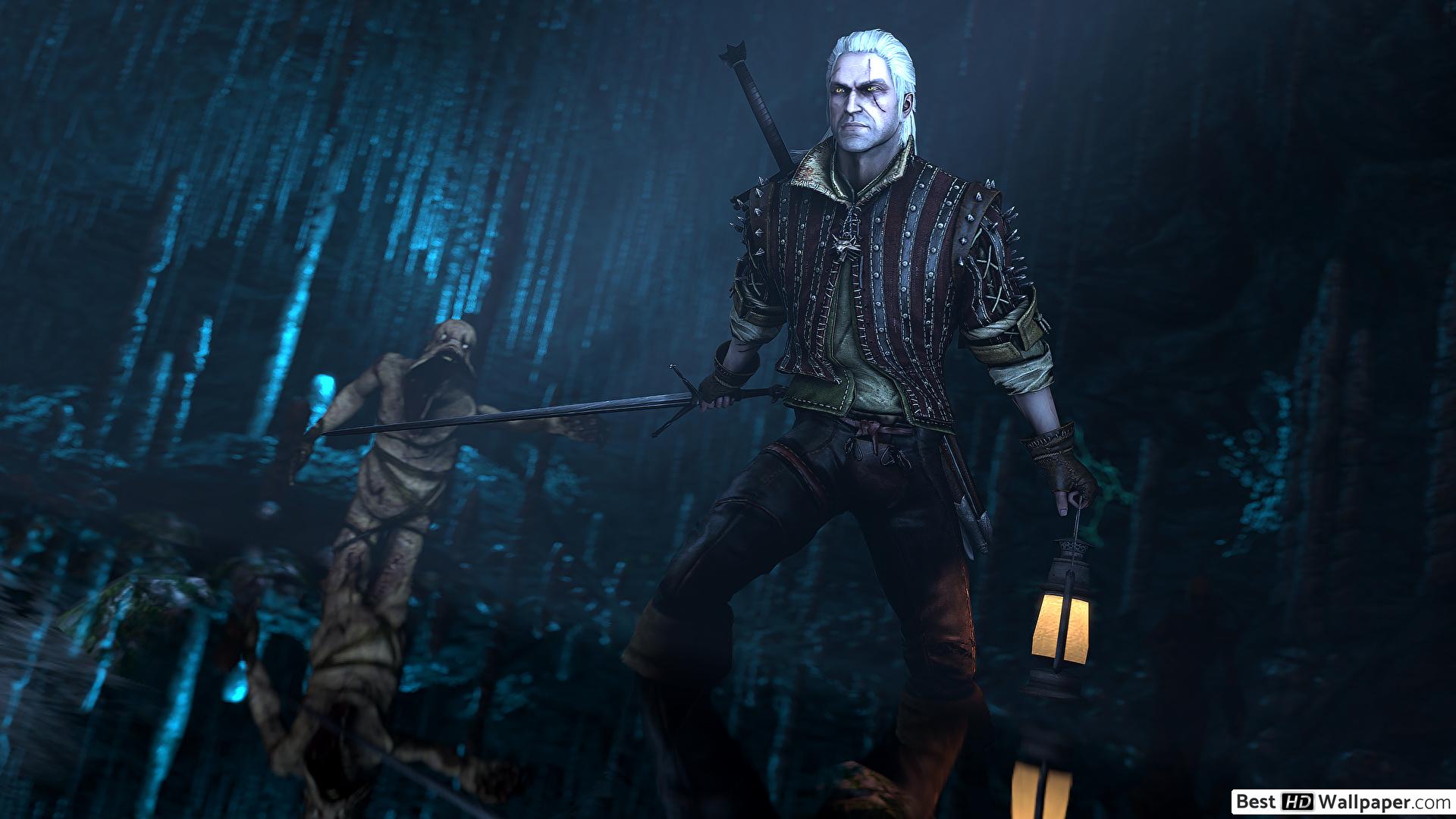 Geralt di Rivia nell'oscurità, 1920x1080 Full HD, Laptop
