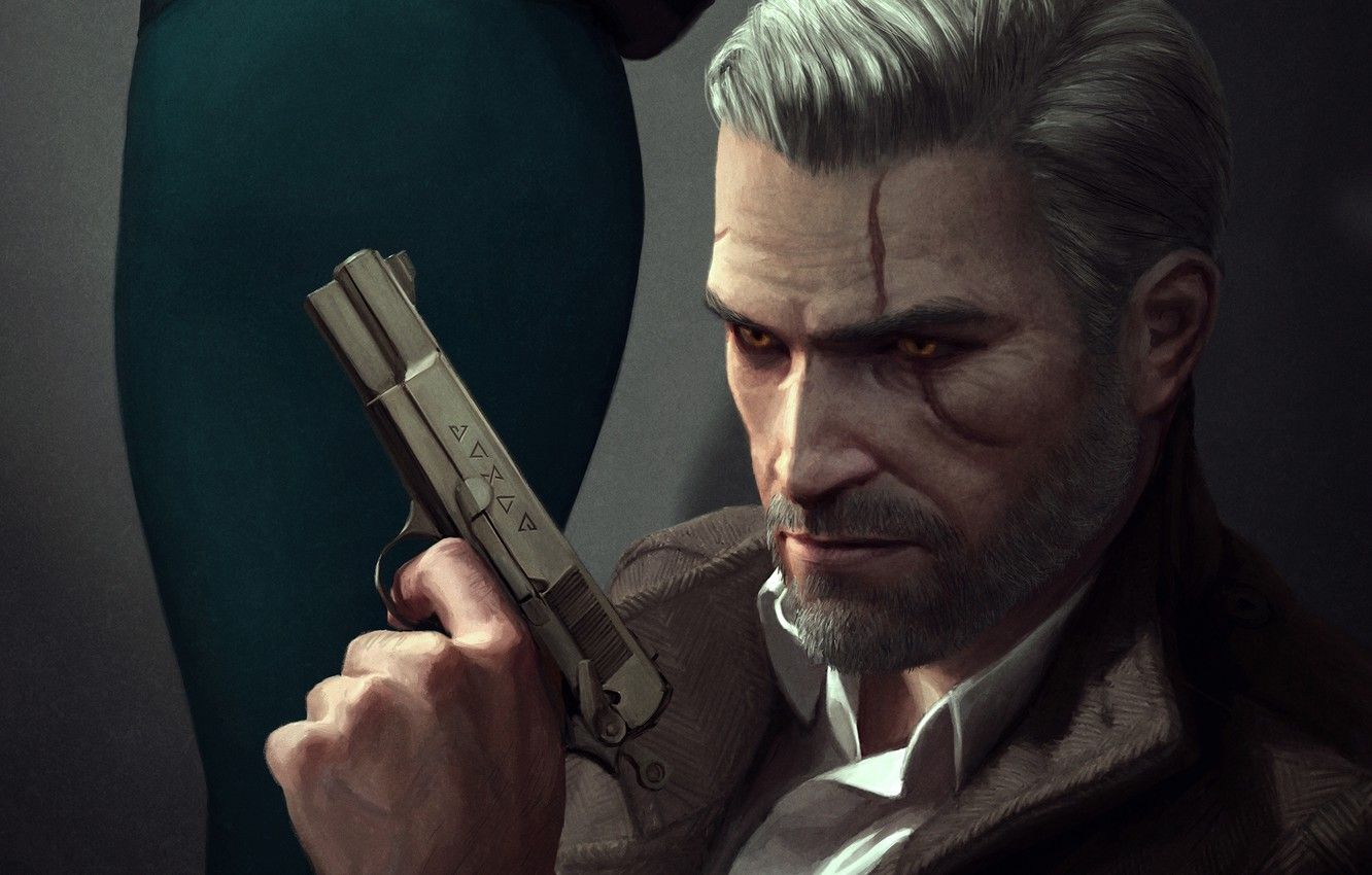 Geralt di Rivia stilizzato, 1332x850 720p, PC