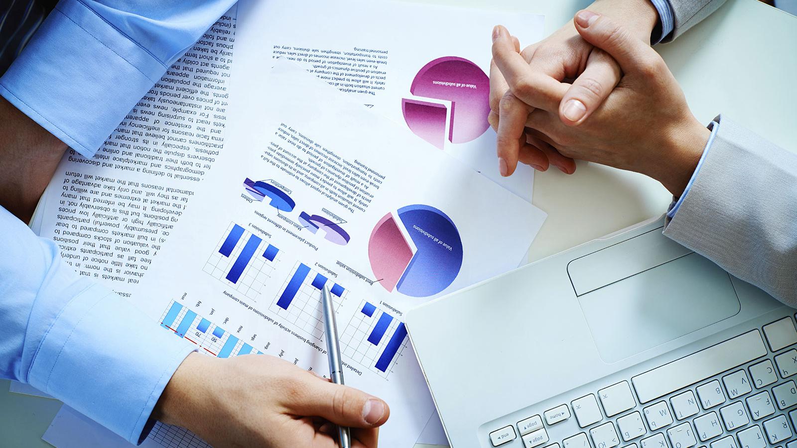 Grafici business e laptop, 1600x900 HD, iMac
